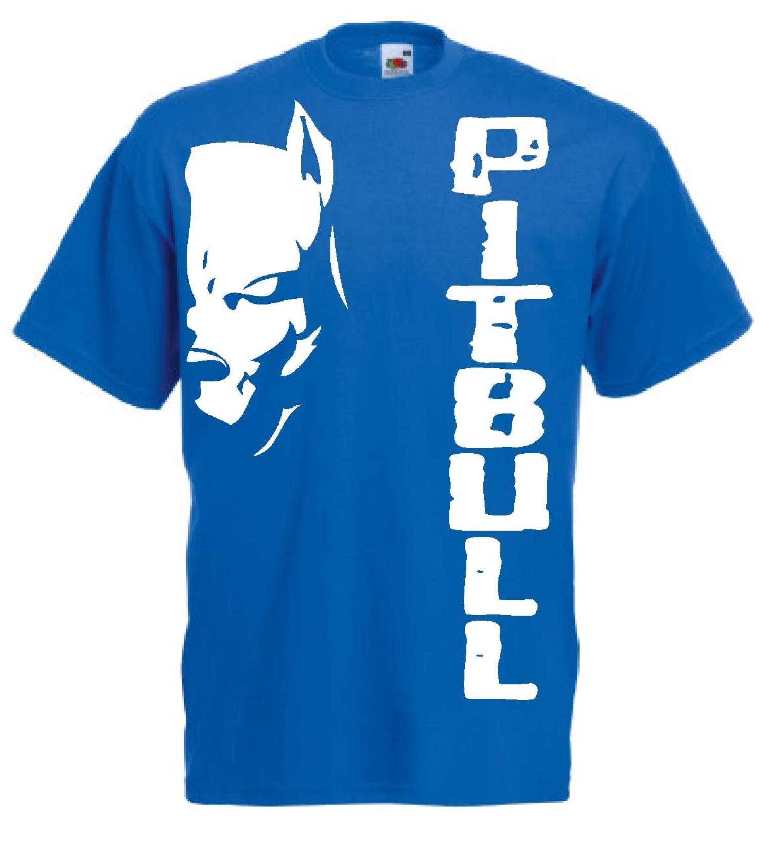 Generico t-Shirt Pitbull Fight Dog Kickboxing Boxing Gift Idea 12 Colors also for Children L Royal Blue