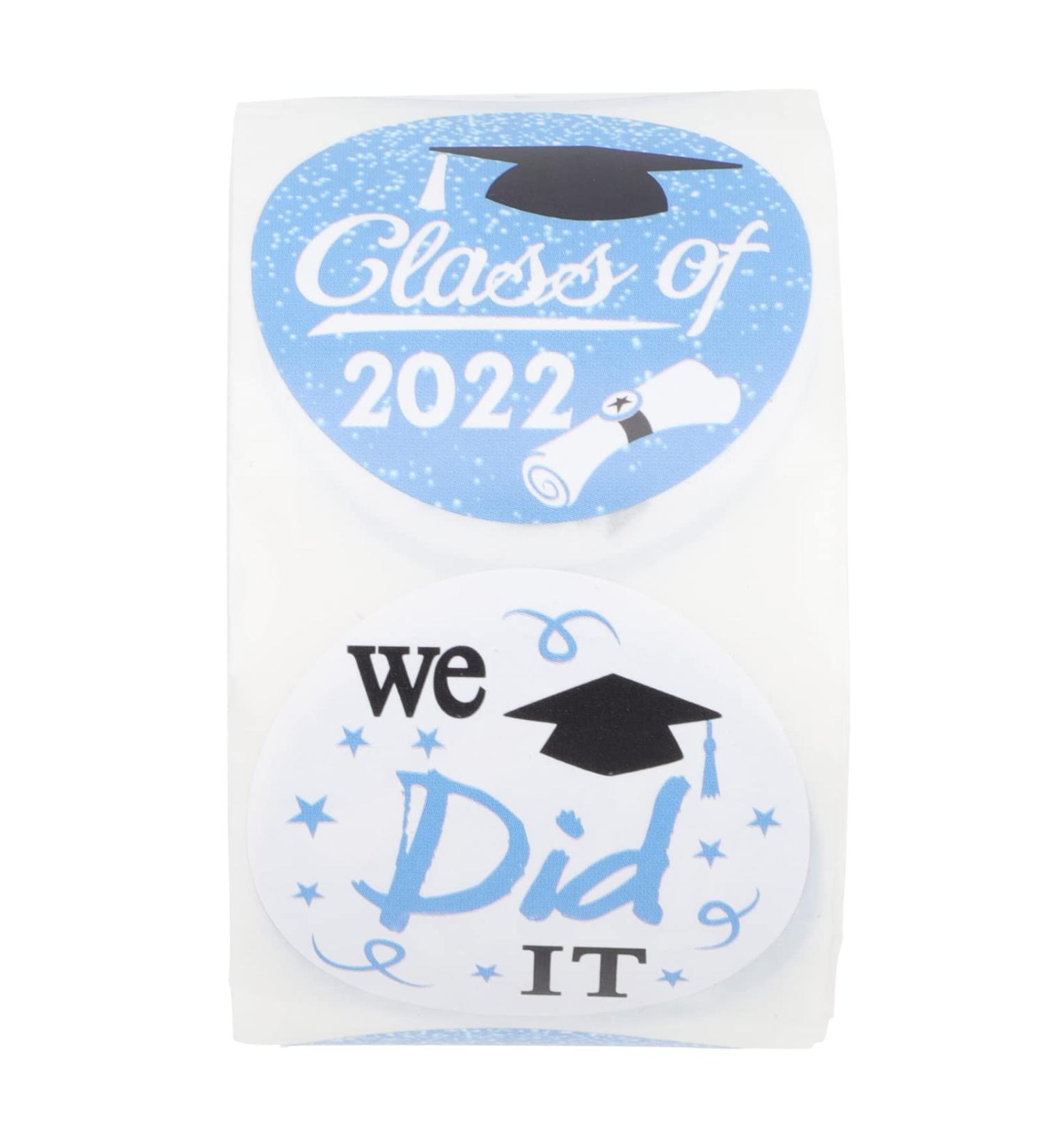 ABOOFAN Cake Ornament Candy Bag Sticker 1 Roll Stickers Bag Stickers Sealing Labels Stickers Party Stickers for Baking Party Festivals Graduation Cap Stickers Baking Sealing Stickers Blue 3.8x3.8cm - Buy Online on SooperMarket.com
