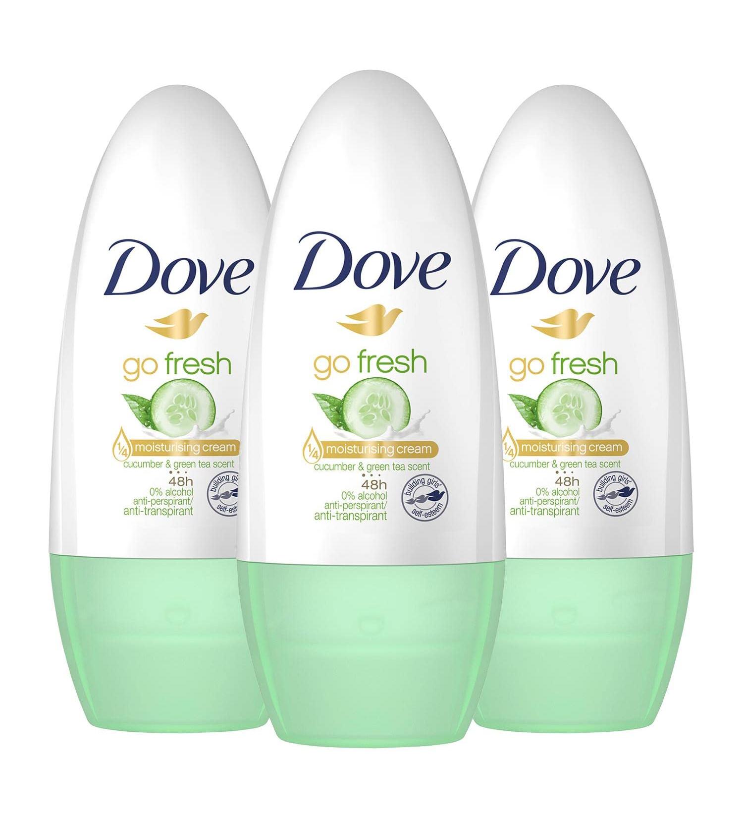 Dove Go Fresh Cucumber Roll-On Anti-Perspirant Deodorant 50ml - Pack of 3 | Long-Lasting Protection - Buy Online on SooperMarket.com