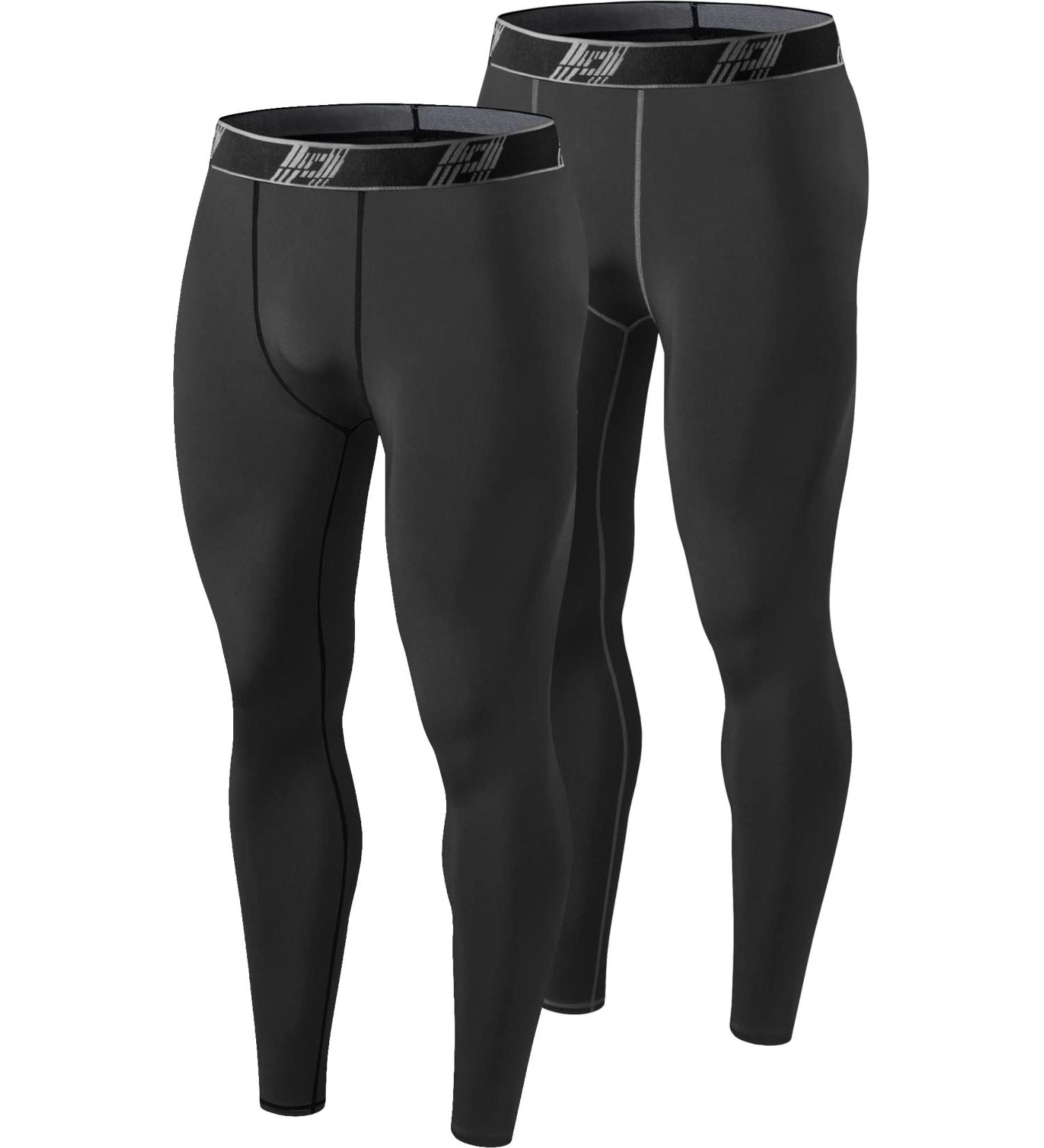 Buy Hoplynn Men's Compression Pants - Black Long Running Trousers for Jogging Training & Fitness | Breathable Cycling Leggings - Buy Online on SooperMarket.com