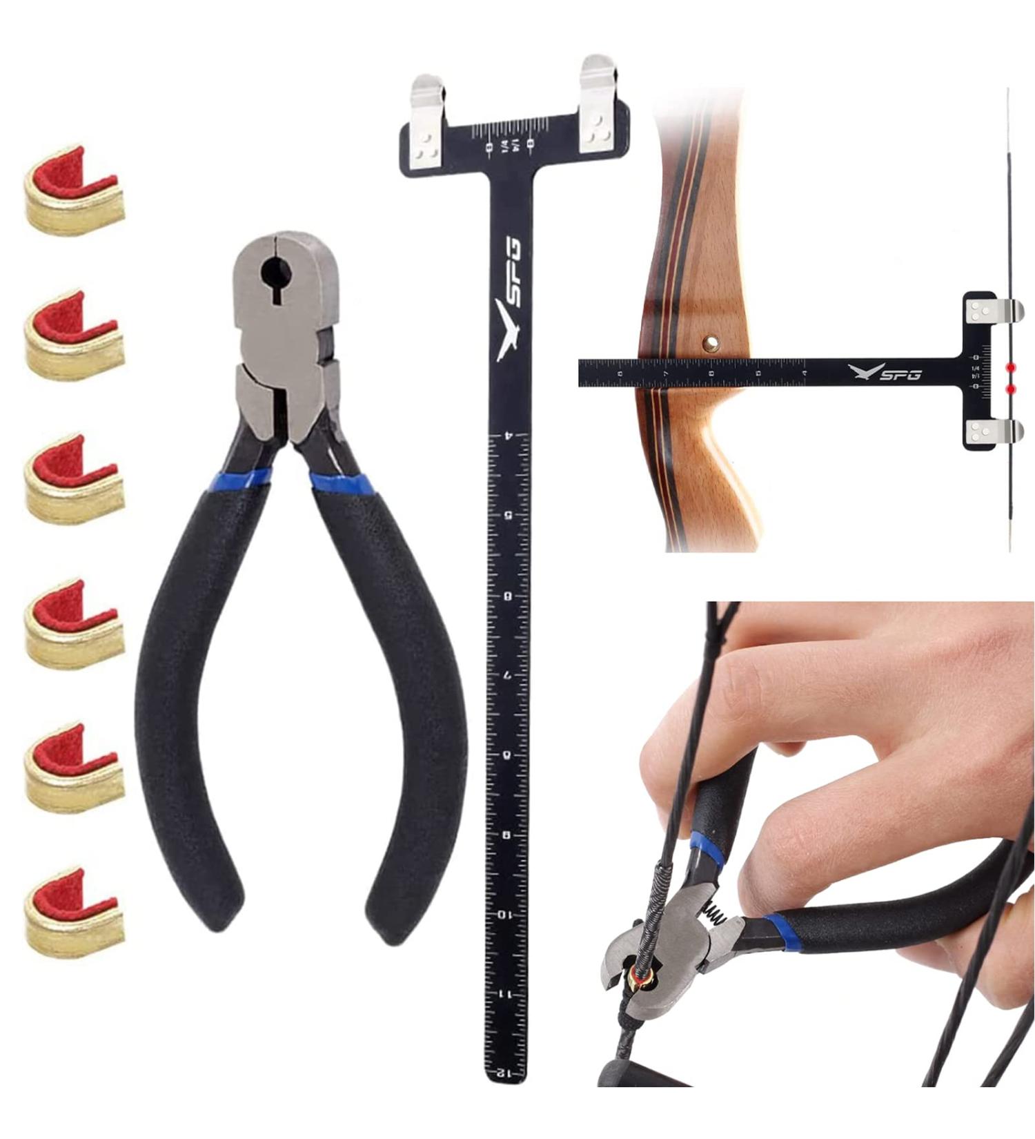 Sopoger Archery Bow Square Nocking Points Pliers Kit - T Shape Turning Ruler Tool for Recurve Compound Bow, Black - Buy Online on SooperMarket.com
