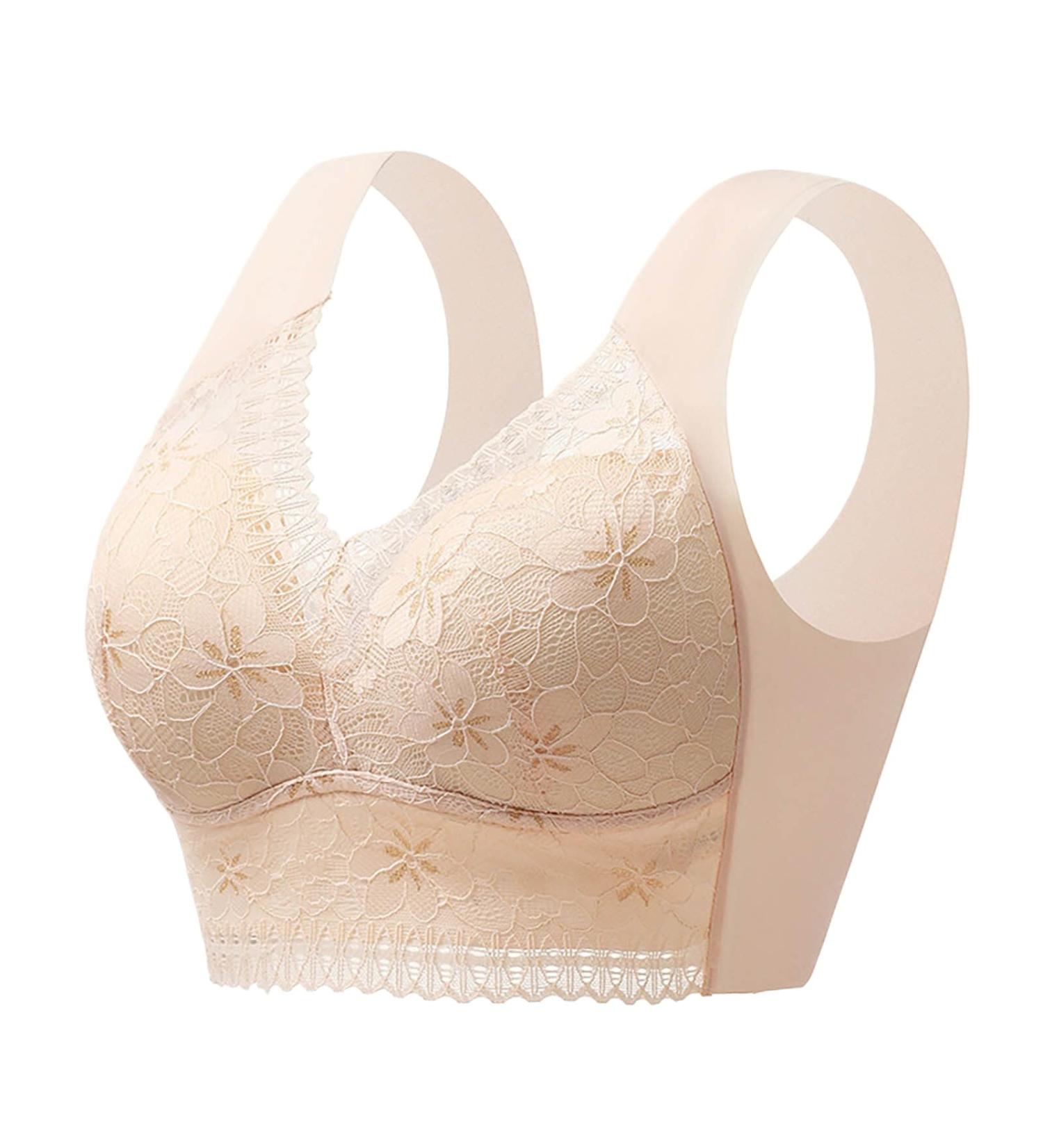 NHNKB Bralette for Women - Push Up Bustier with Buckle No Steel Ring Ideal for Yoga Sleep & Movement - Large Beige Tank Top - Buy Online on SooperMarket.com