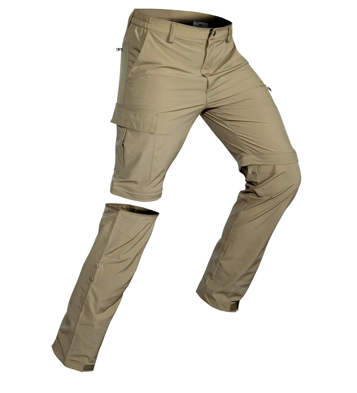 Wespornow Men's Convertible Hiking Pants - Quick Dry Lightweight Cargo Pants for Outdoor Fishing Safari - Khaki X-Large - Buy Online on SooperMarket.com