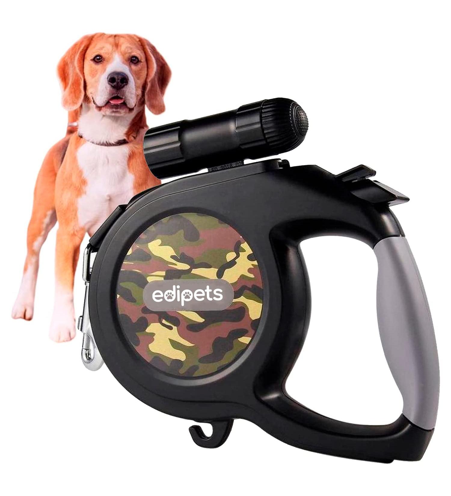 Buy Edipets Extendable & Retractable Dog Leash with LED Flashlight | Flexible Training & Walks | Military-Grade Quality for International Shipping - Buy Online on SooperMarket.com
