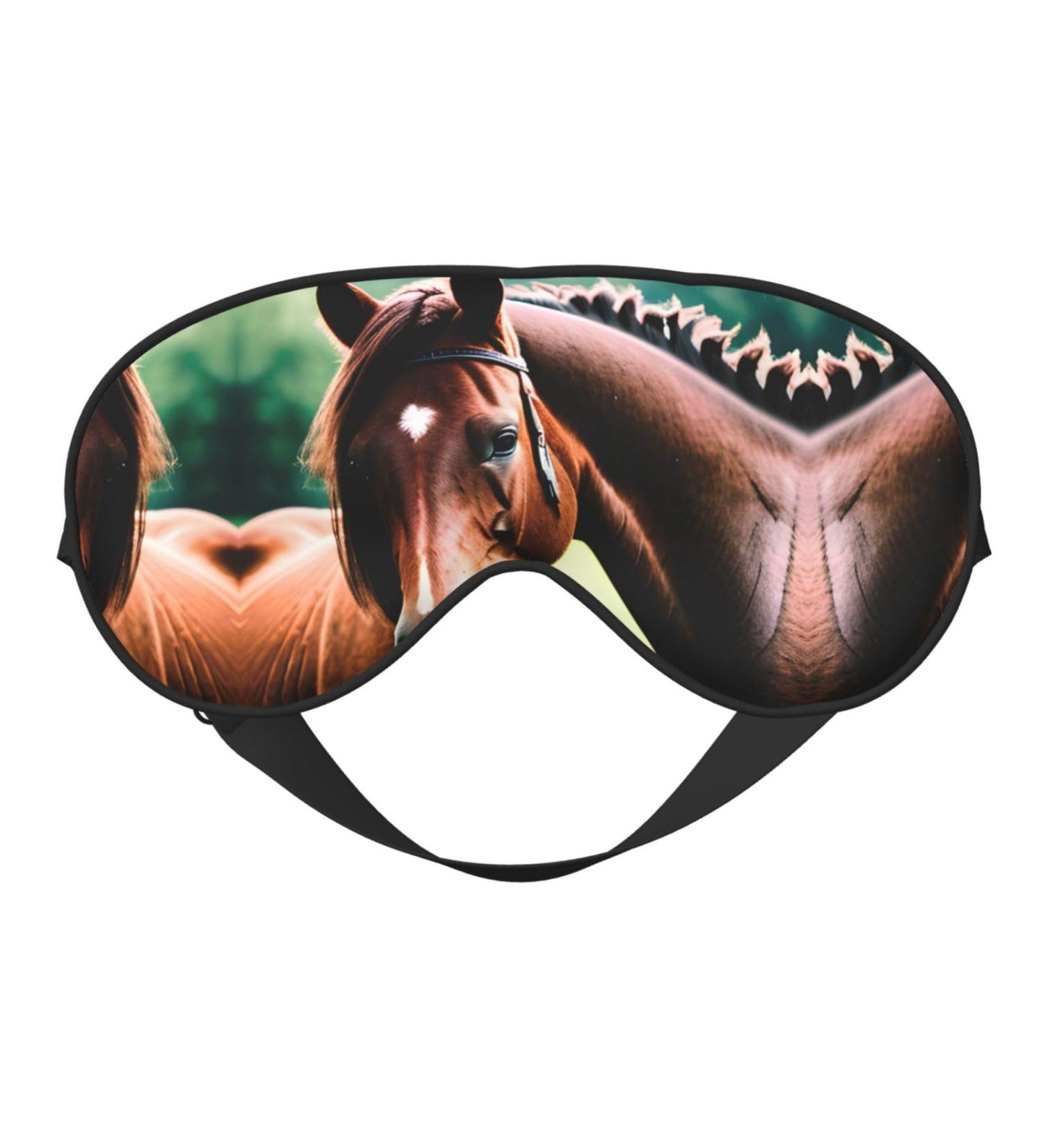 SSIMOO Two Horses Soft Sleep Eye Mask - Breathable Travel Eye Patch for Women Perfect for Relaxation Black - Buy Online on SooperMarket.com