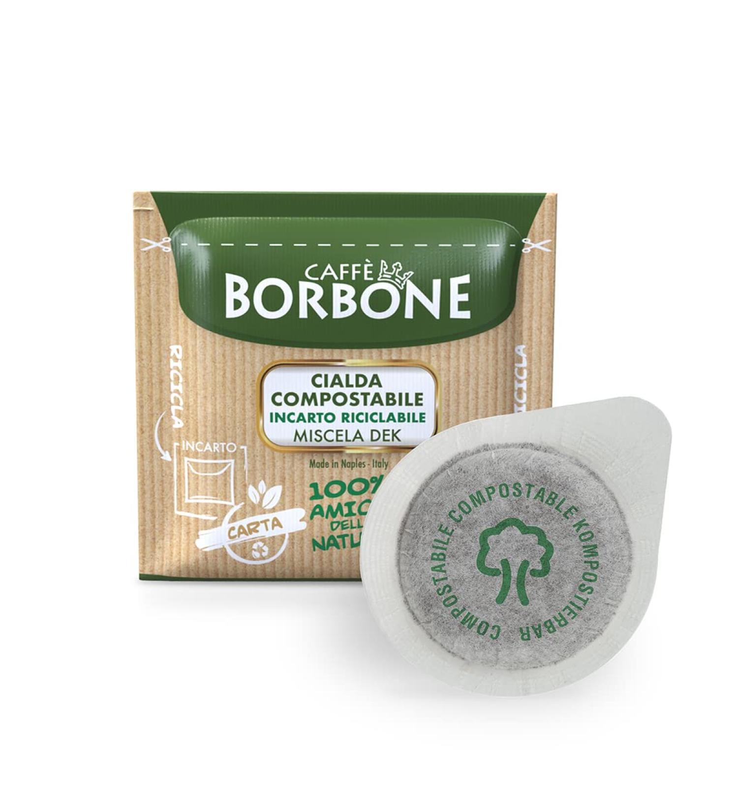 Caff Borbone Decaffeinated Compostable Coffee Pods - 150 ESE System Compatible - Eco-Friendly & Flavorful - 1.08 kg Pack - Buy Online on SooperMarket.com