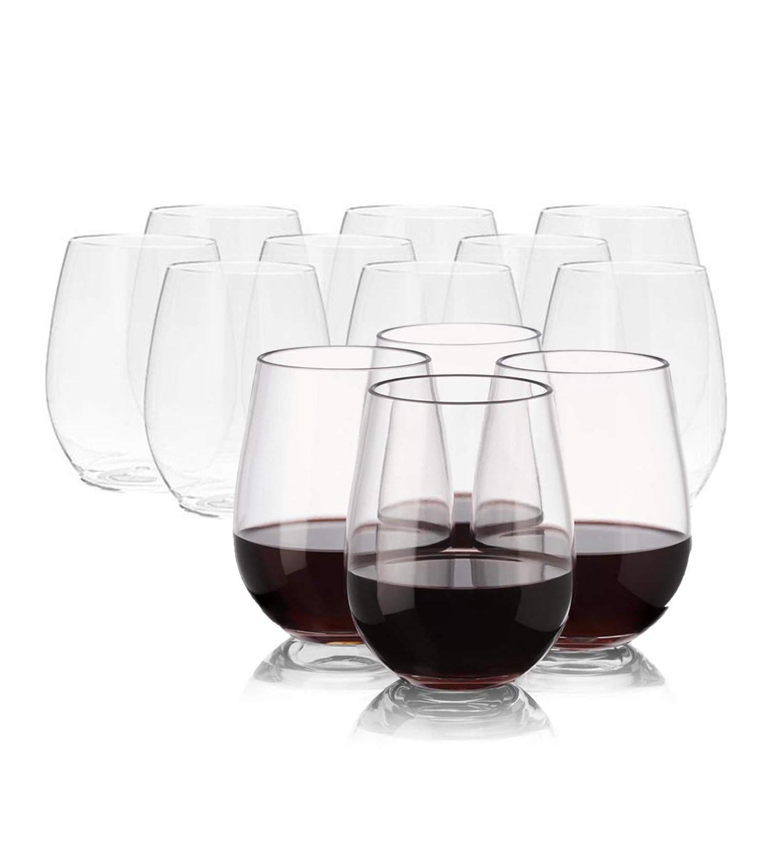 64Pcs Stemless Mini Glasses - Disposable Hard Plastic 4 oz Tasting Cups - Unbreakable Small Goblet for Parties - Bulk Clear Wine Glasses for Birthdays - Buy Online on SooperMarket.com