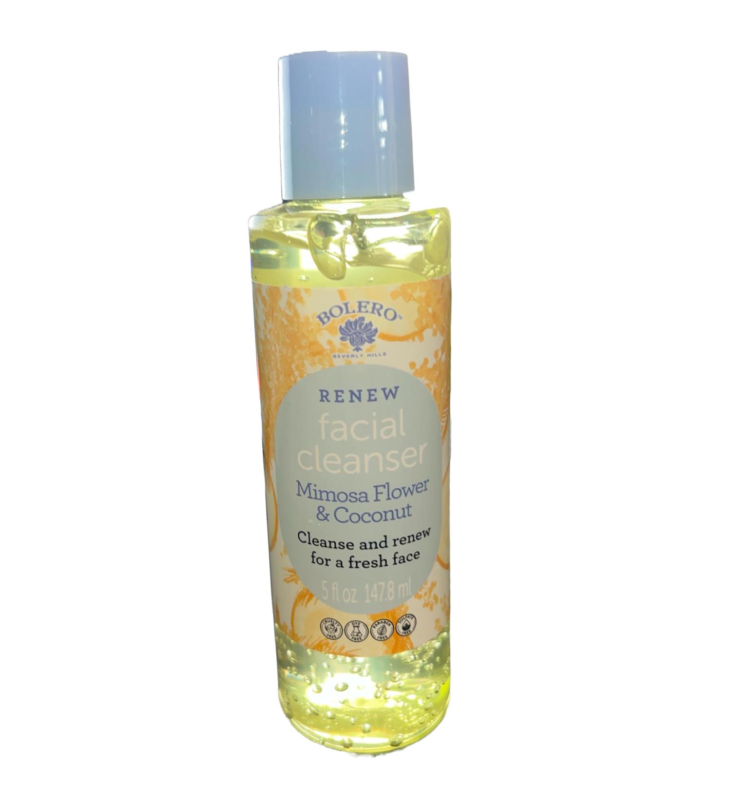 Bolero Renew Facial Cleanser - Mimosa Flower & Coconut | Gentle Cleanse & Renew | 5fl oz (147.8ml) - Shop Now - Buy Online on SooperMarket.com