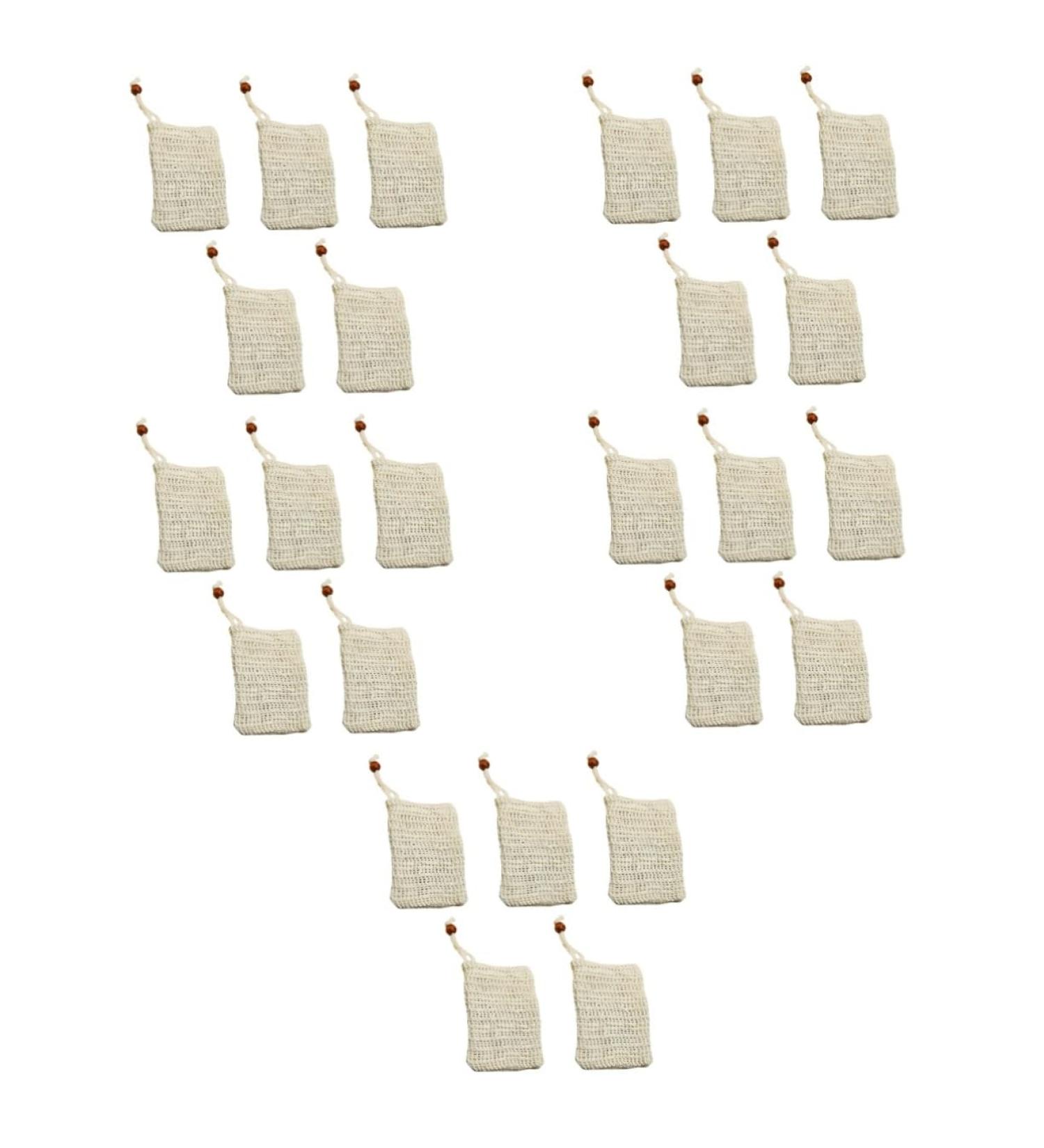 Healeved 25 Pcs Soap Bag Exfoliating Soap Pocket Mesh Soap Saver Pouch Soap Saver Pouch Bag Sisal Beige - Buy Online on SooperMarket.com