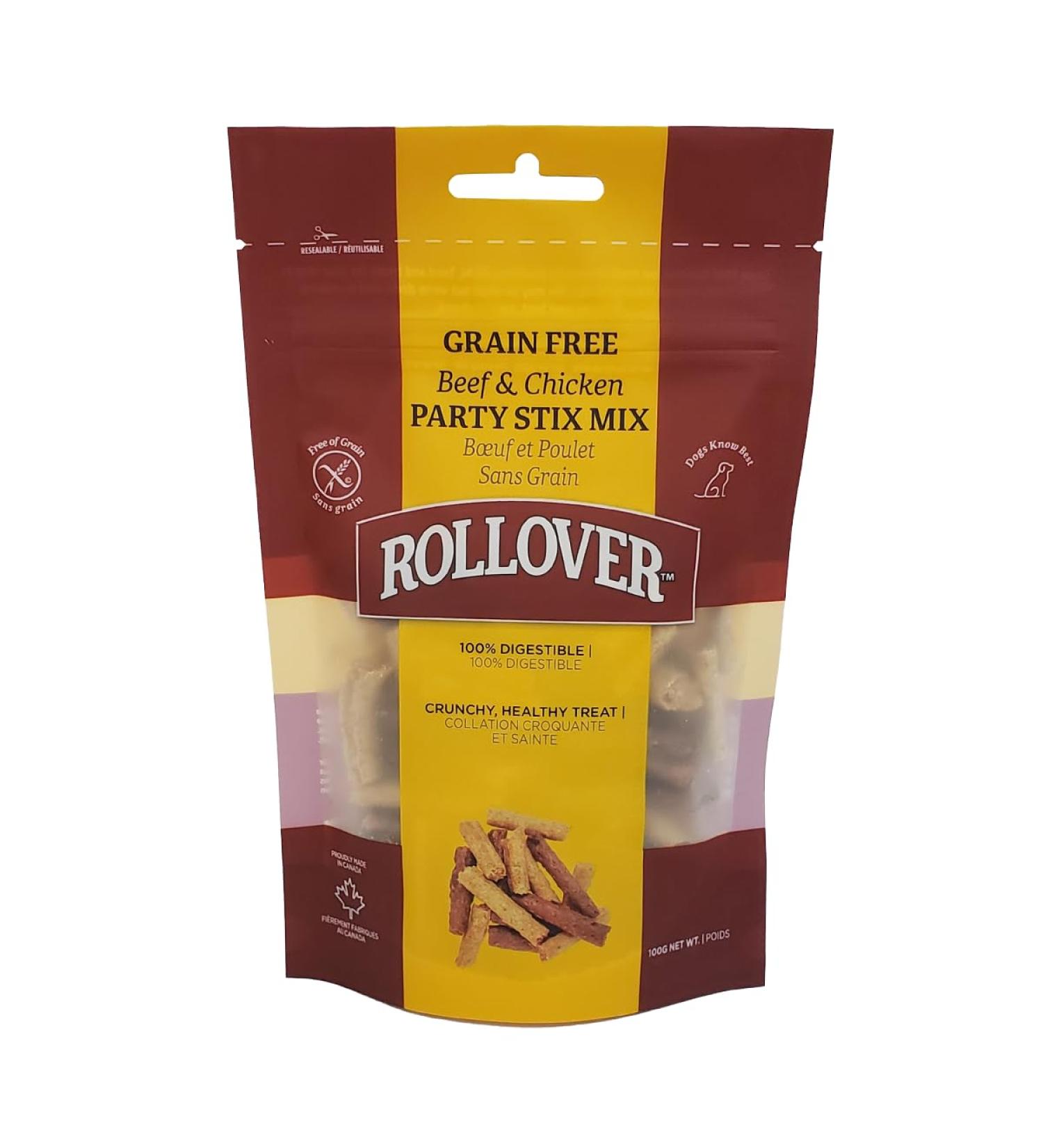 Rollover Grain Free Beef & Chicken Party Stix Mix - 100g - Buy Online on SooperMarket.com