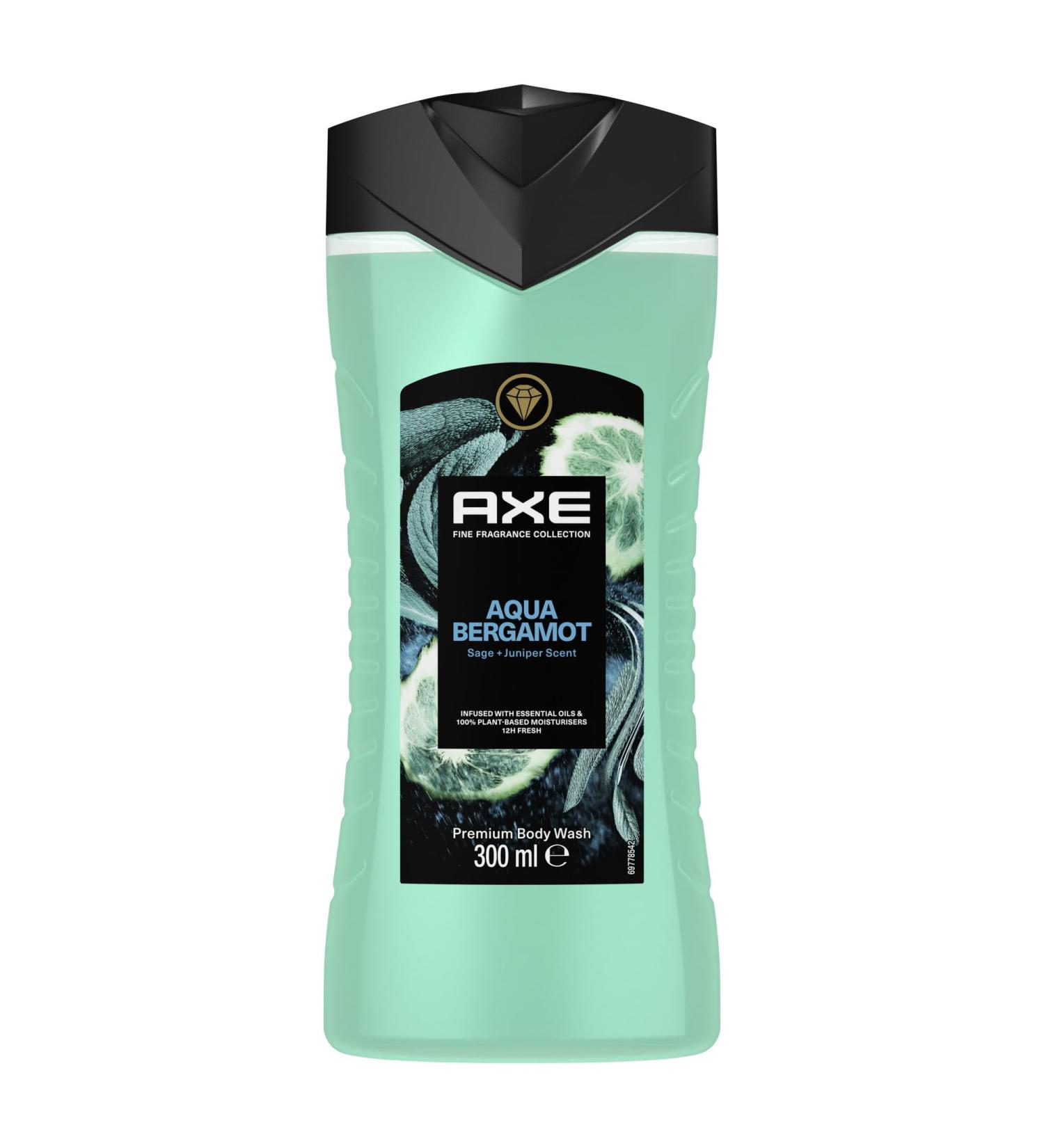 AXE Fine Fragrance Aqua Bergamot Shower Gel - 300ml Premium Body Wash for 12h Long-Lasting Freshness | International Shipping - Buy Online on SooperMarket.com