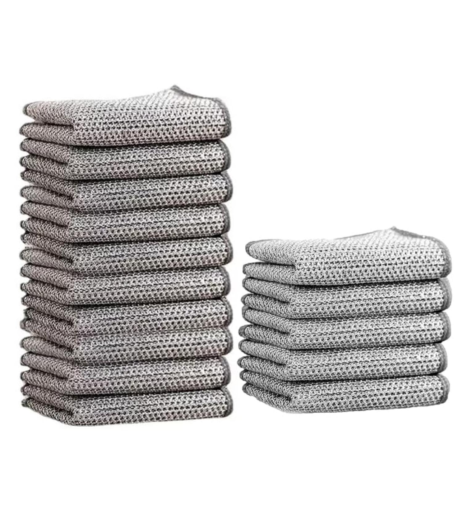 Wipes-Shiny Wire Anti-Scratch Cleaning Cloth - 15PCS Double-Layer Towel for Kitchen & Sensitive Surfaces - Buy Online on SooperMarket.com