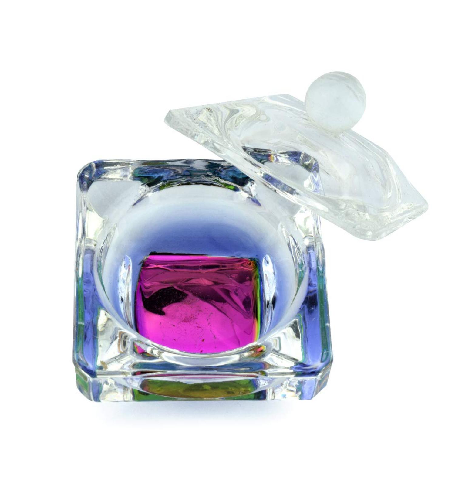 1 pc Rainbow Glass Crystal Acrylic Liquid Holder Dish Dappen Dish Glass Cup with Lid Bowl for Acrylic Powder Monomer Nail Tool HJ-NAPB019 (Square Shape) HJ-NAPB019-Square - Buy Online on SooperMarket.com