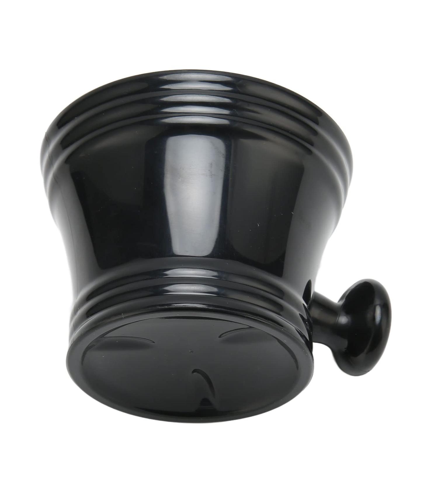 Jauarta Large Capacity Shaving Soap Cup - Portable Black Plastic Razor Holder with Comfortable Handle for Home & Travel Hairdressers - Buy Online on SooperMarket.com