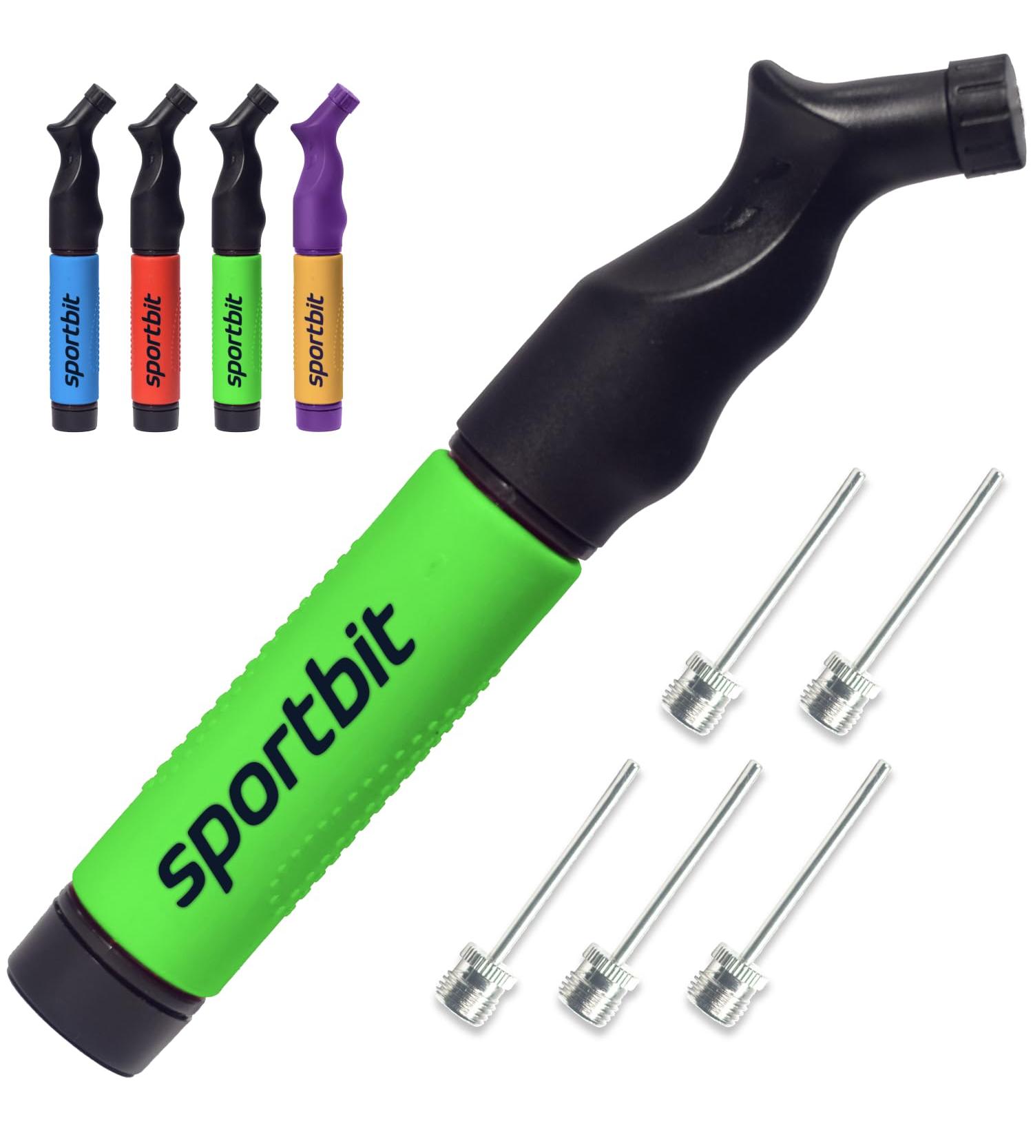Sportbit Ball Pump with 5 Needles Set - Universal Hand Pump for Volleyball Basketball Football Soccer & Gymnastics - Inflatable Air Pump in Green - Buy Online on SooperMarket.com