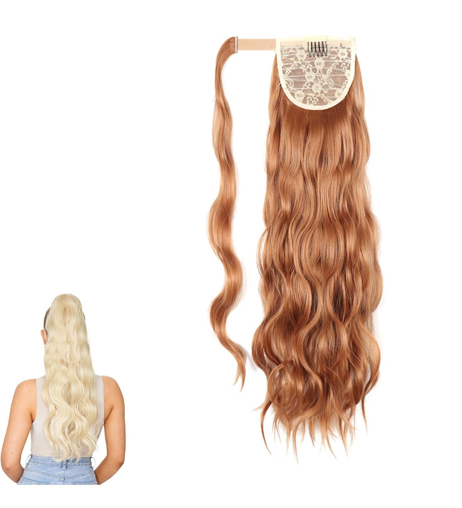 Prinfantasy 24 inch Curly Wavy Ponytail Extension Wrap Around Synthetic Hairpiece for Women - MW130 - Buy Online on SooperMarket.com