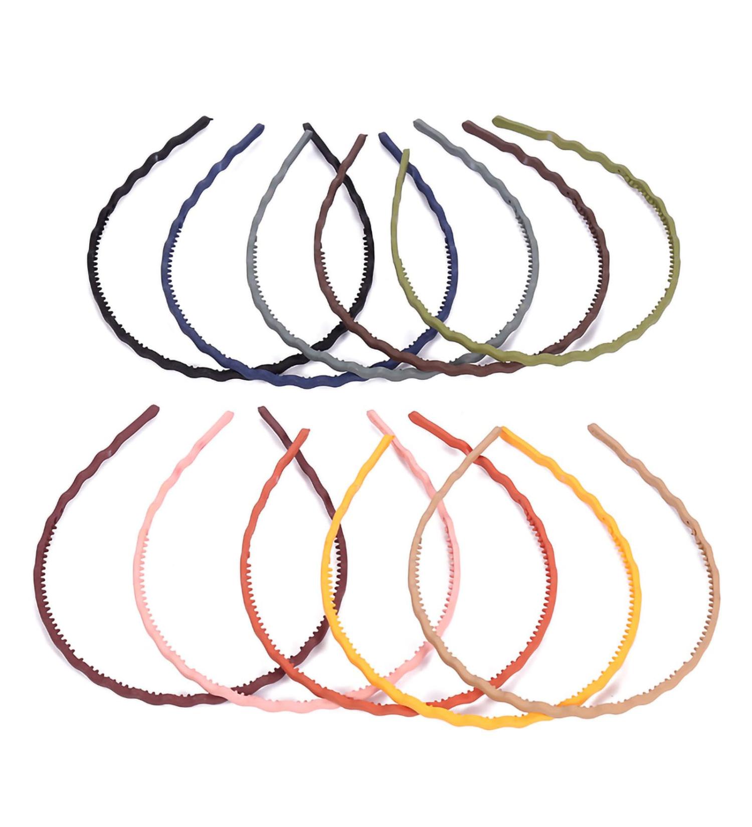 Headbands Hair Band Women Headband Metal Bands Candy Color Wavy Hairband 180 Stretch Fashion Frosted Minimalist for Women's Girls Sports Fashion - Buy Online on SooperMarket.com