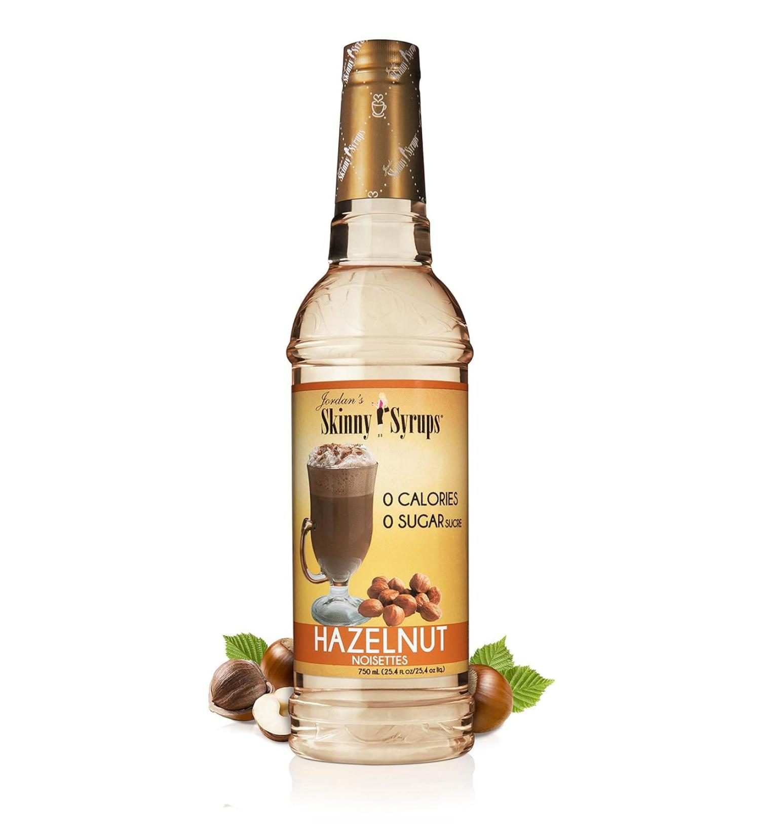 Jordan's Skinny Syrups Sugar-Free Coffee Syrup Hazelnut Flavoring for Chai Latte Protein Shake and More - Zero Calorie Gluten-Free Keto Friendly - 750ml (25.4 Fl Oz) - Buy Online on SooperMarket.com