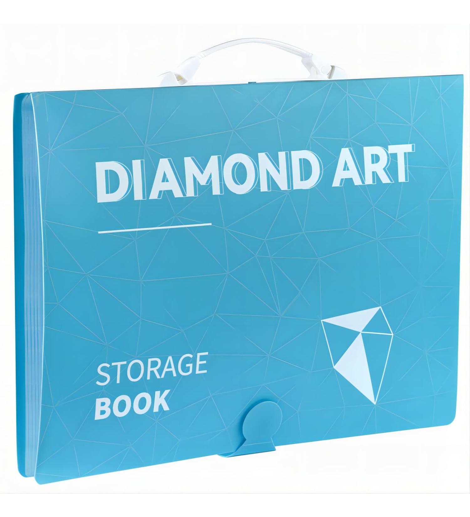 TTPOLONG A3 Diamond Painting Storage Book - Blue Diamond Art Portfolio with 30 Clear Plastic Sleeves - 16.8X12.5 Inch Organizer for Diamond Painting Supplies - Buy Online on SooperMarket.com