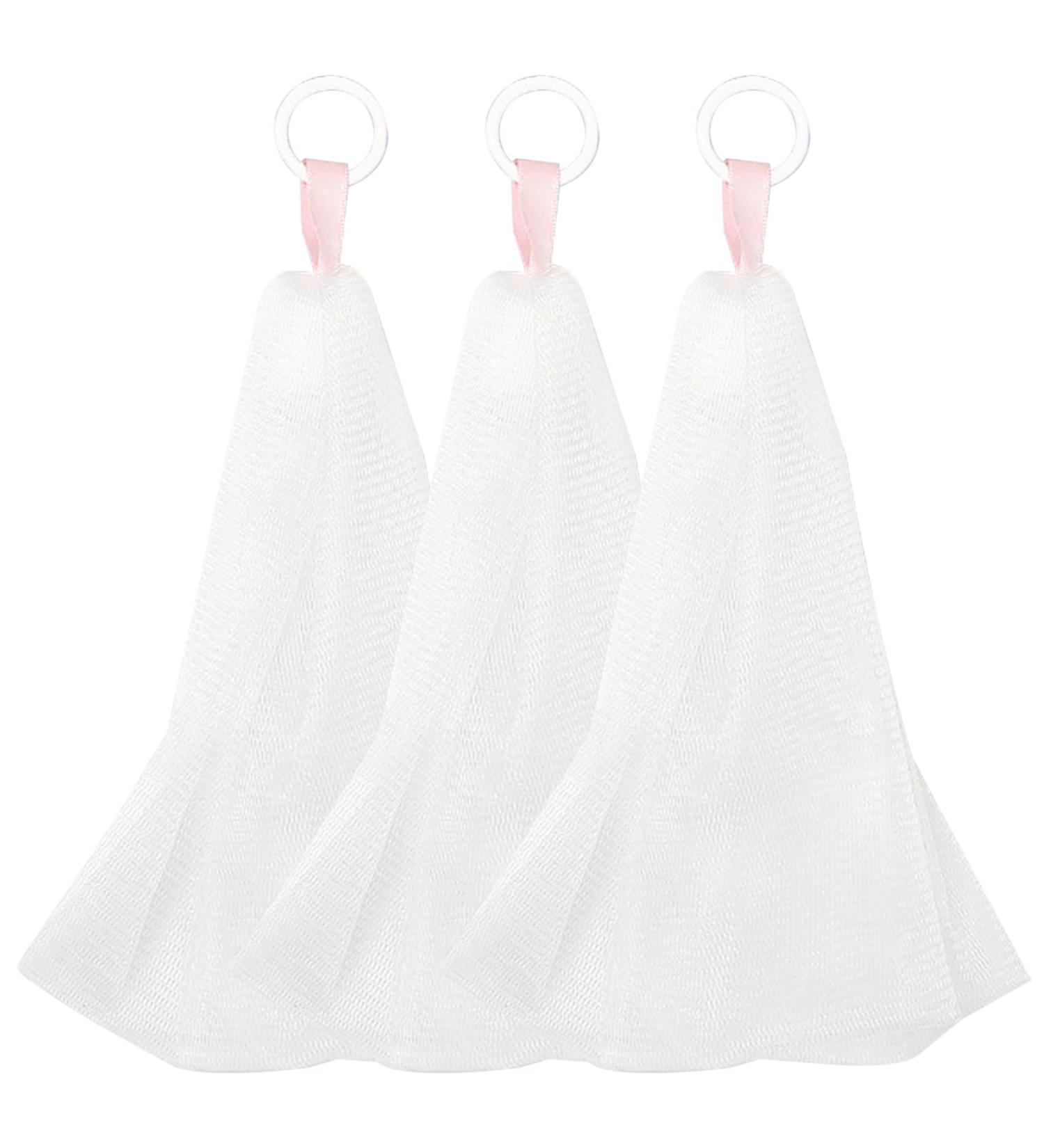 Eco-Friendly Soap Bag Set | 3PCS Double-Layer Mesh Soap Savers with Drawstring for Bar Soap | Soft Hanging Soap Pouch - Buy Online on SooperMarket.com
