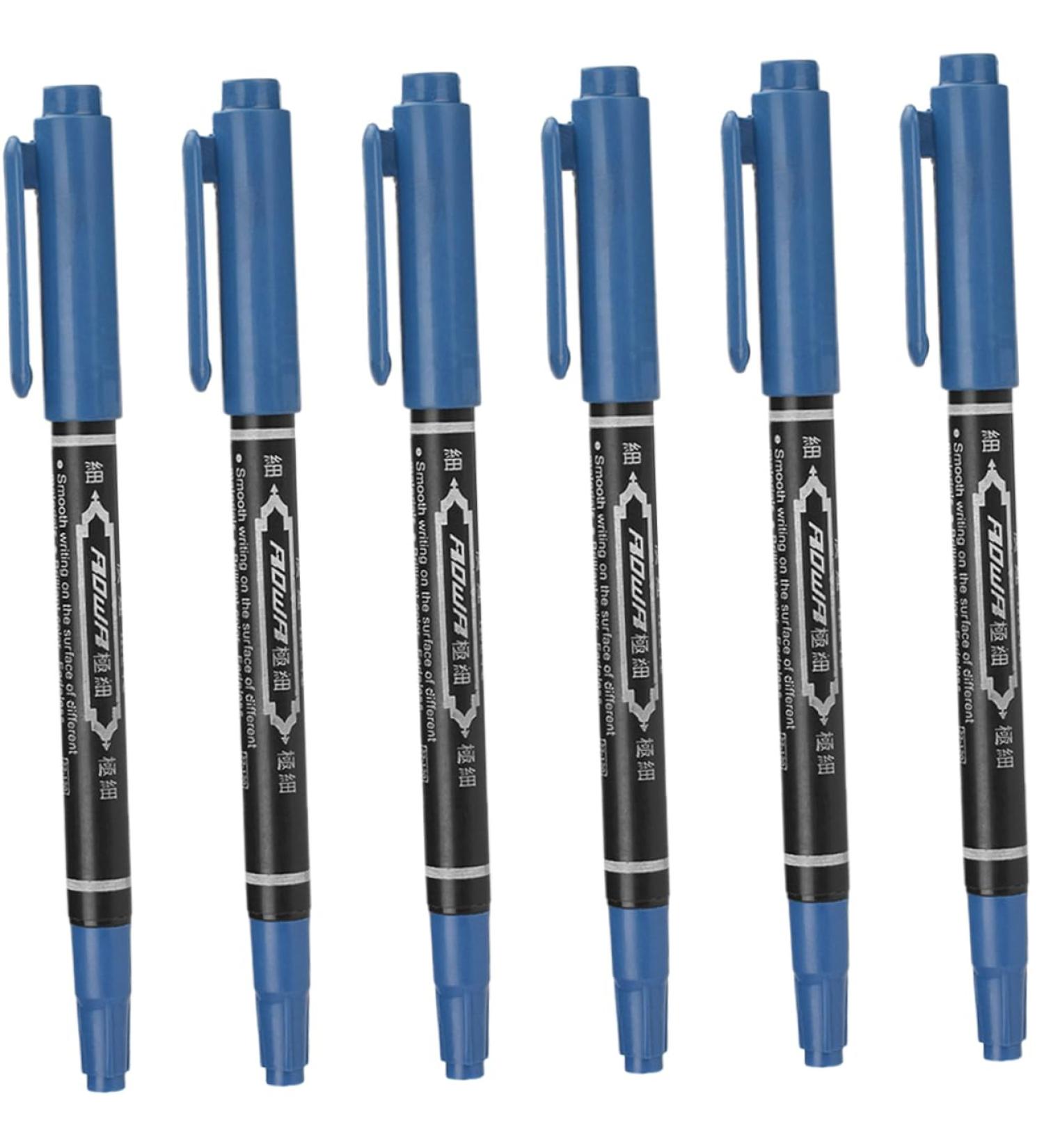 Hemoton 6pcs Eyebrow Marker Pen Eyebrow Pen Surgery Marker Pen Pen Cosmetic Portable 13.9x1.8cm Blue - Buy Online on SooperMarket.com