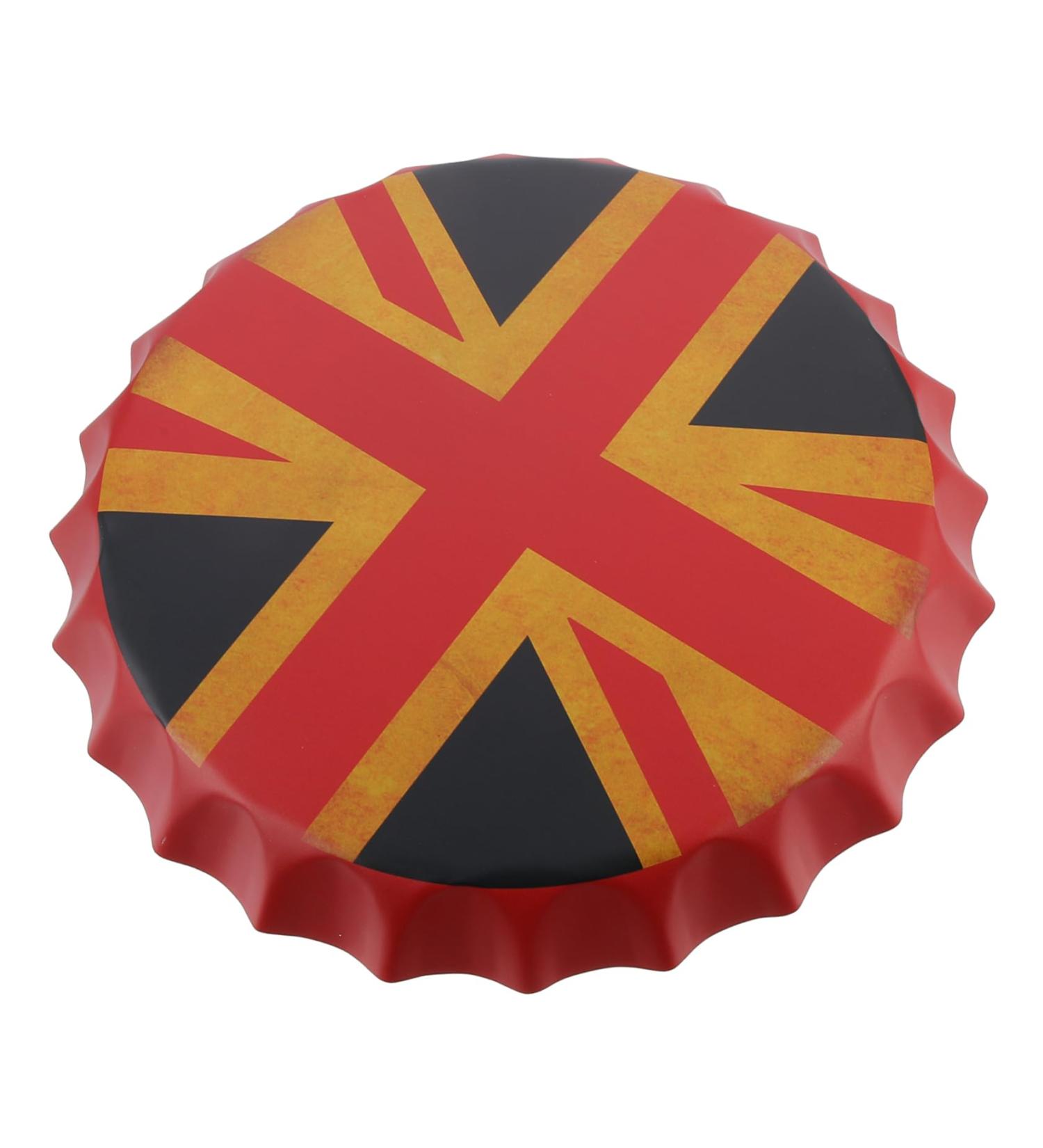 KICHOUSE Beer Cap Pendant USA Flags Vintage Metal Signs Cafe Beer Bar Sign Wall Decoration Household Beer Can 36X36X4CM British Flag Pattern - Buy Online on SooperMarket.com