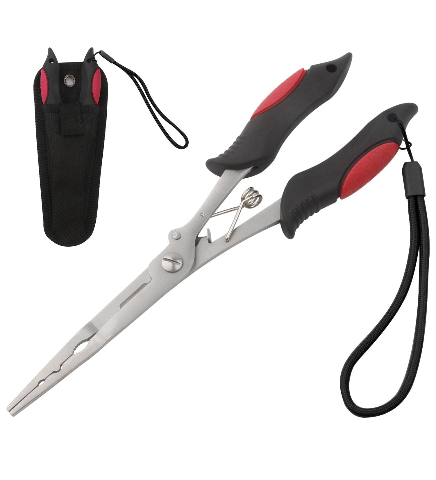 Hikary Long Nose Fishing Pliers - Stainless Steel Hook Remover & Braid Cutter - 8.8inches - Buy Online on SooperMarket.com