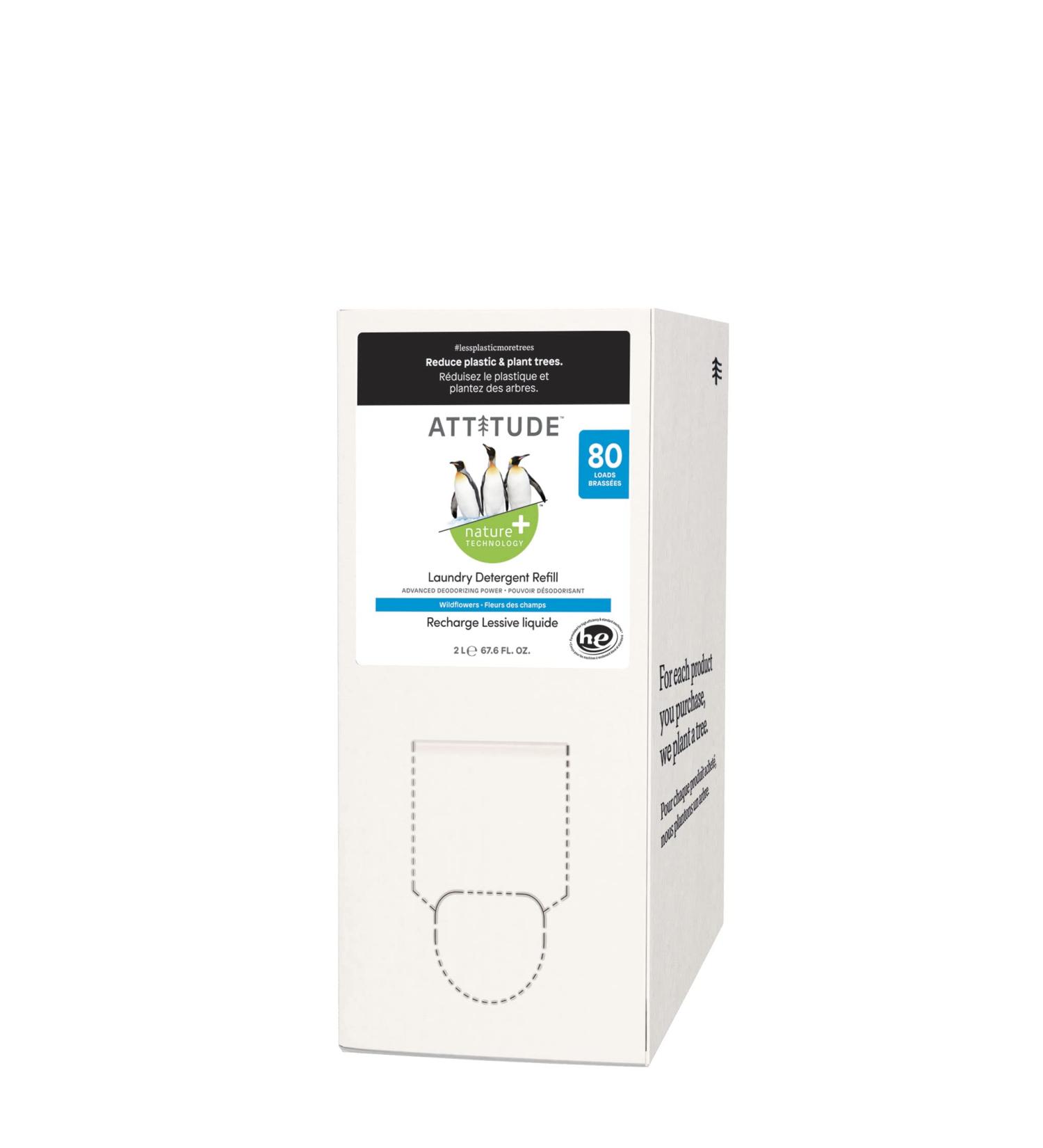 ATTITUDE Liquid Laundry Detergent EWG Verified Laundry Soap HE Compatible Vegan and Plant Based Products Cruelty-Free Wildflowers Bulk Refill 80 Loads 2 Litres - Buy Online on SooperMarket.com