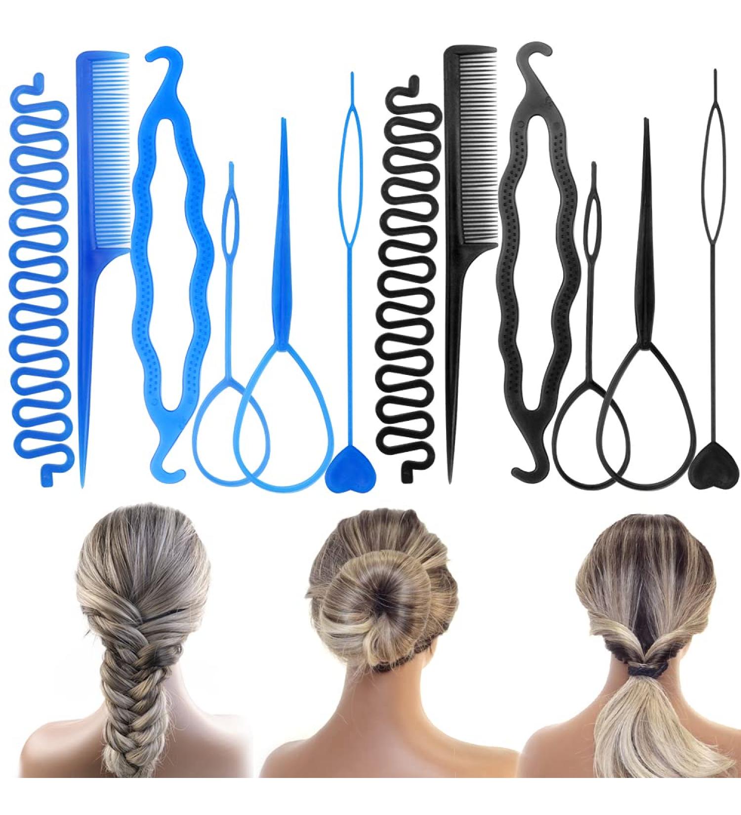 NAIHOD 2 Sets Tail Hair Tool - DIY Hair Loop Styling Set for French Braiding and Ponytails - Buy Online on SooperMarket.com