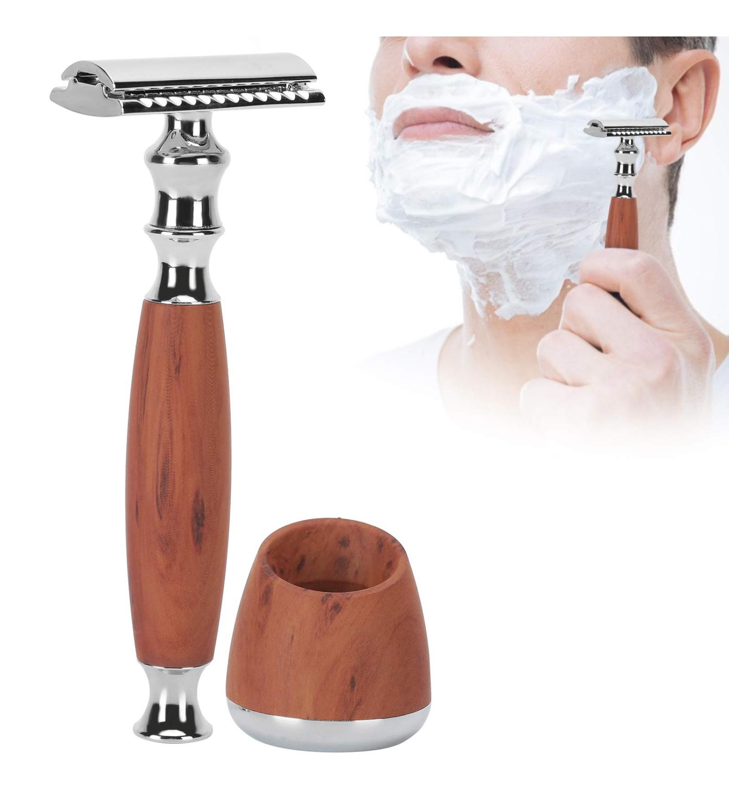 Eco-Friendly Safety Razor with Wooden Handle | Zero Waste Classic Double Edge Razor for Men | Sustainable Shaving Solution - Buy Online on SooperMarket.com