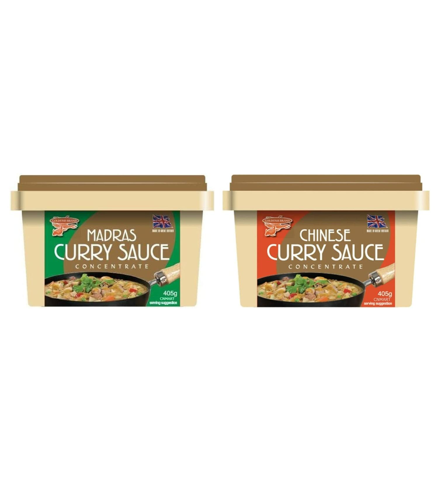 Goldfish Chinese Curry Sauce Paste Concentrate with Madras Curry Sauce Mixed 2x405g  - Buy Online on SooperMarket.com