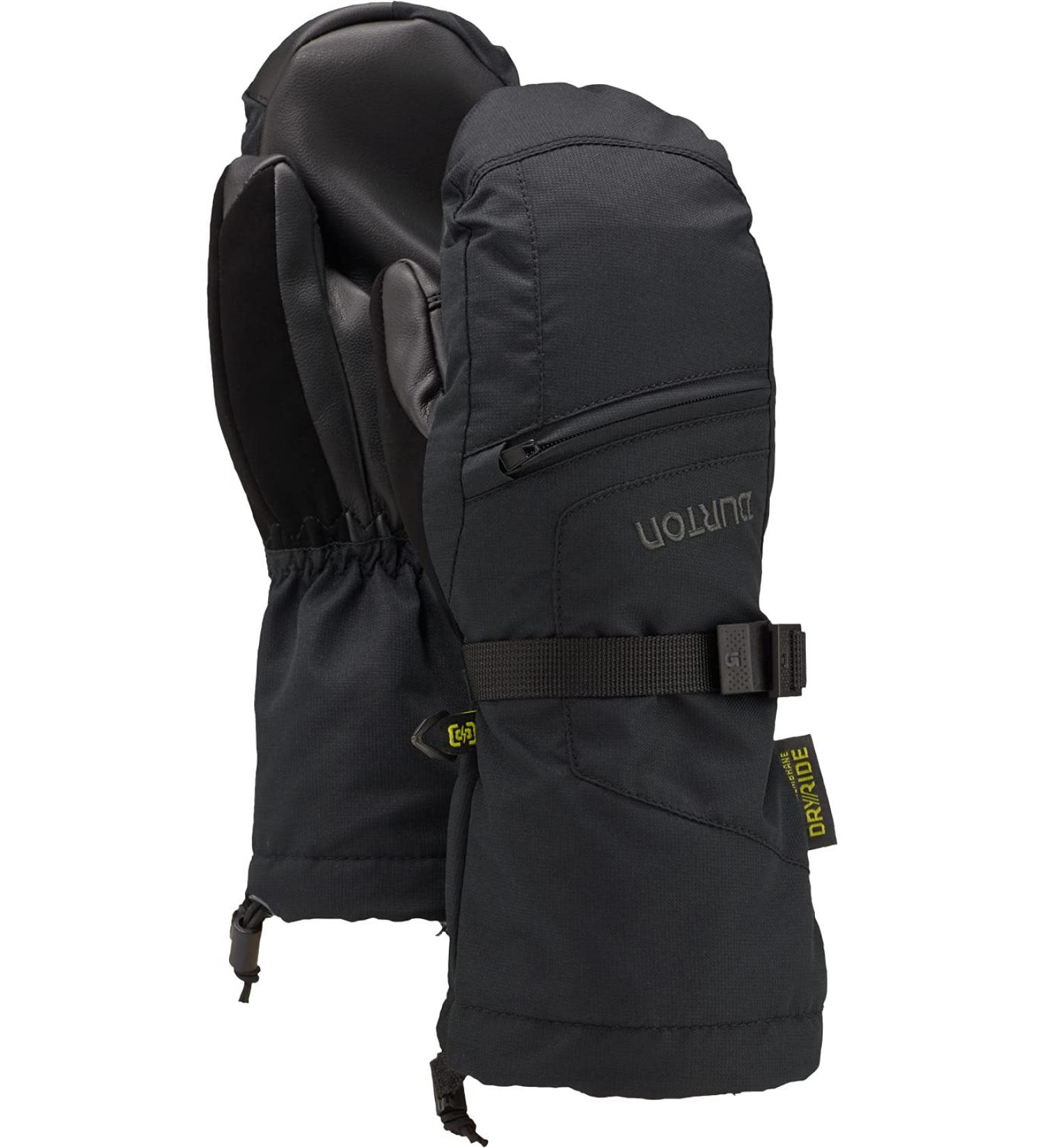Burton Kids' Breathable Vent Mitten with Handwarmer/Vent Pocket Large True Black