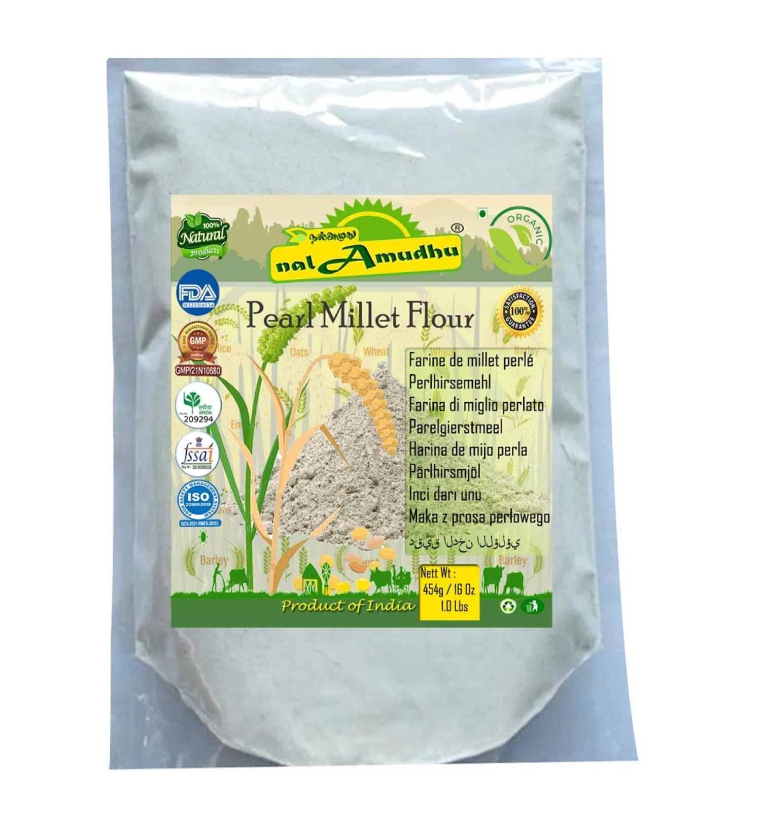 nalAmudhu Pearl Millet Flour 454g/1.0Lbs | Bajra Atta Kambu Maavu - Buy Online on SooperMarket.com