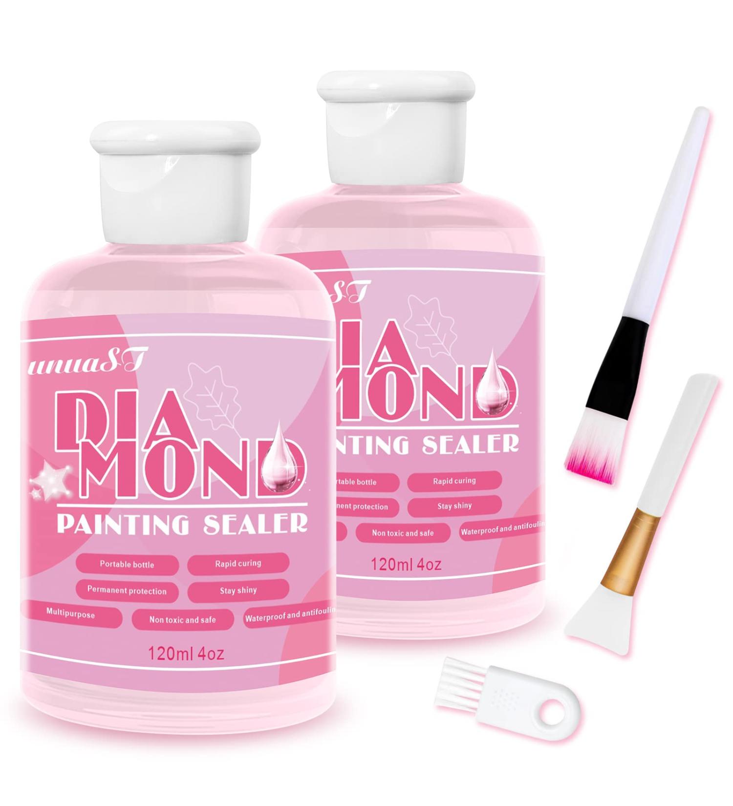 2-Pack 8oz. Diamond Painting Sealer Kit for Diamond Art - Permanent Sparkle Glue Set - Buy Online on SooperMarket.com