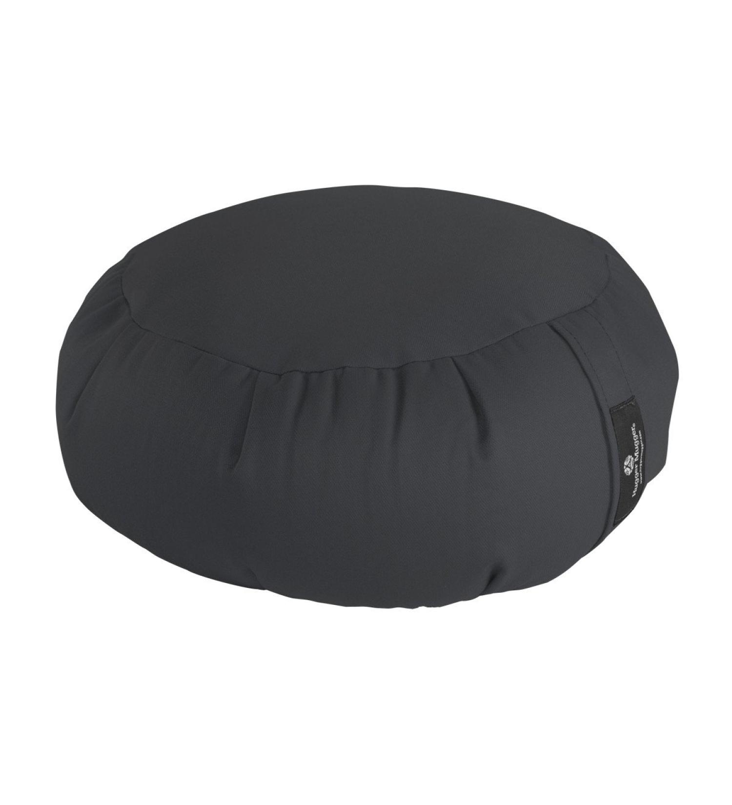 Hugger Mugger Zafu Meditation Cushion - Support in Cross-Legged Sitting, Buckwheat Filled, Durable Fabric, Convenient Handle, Handmade in USA Gray