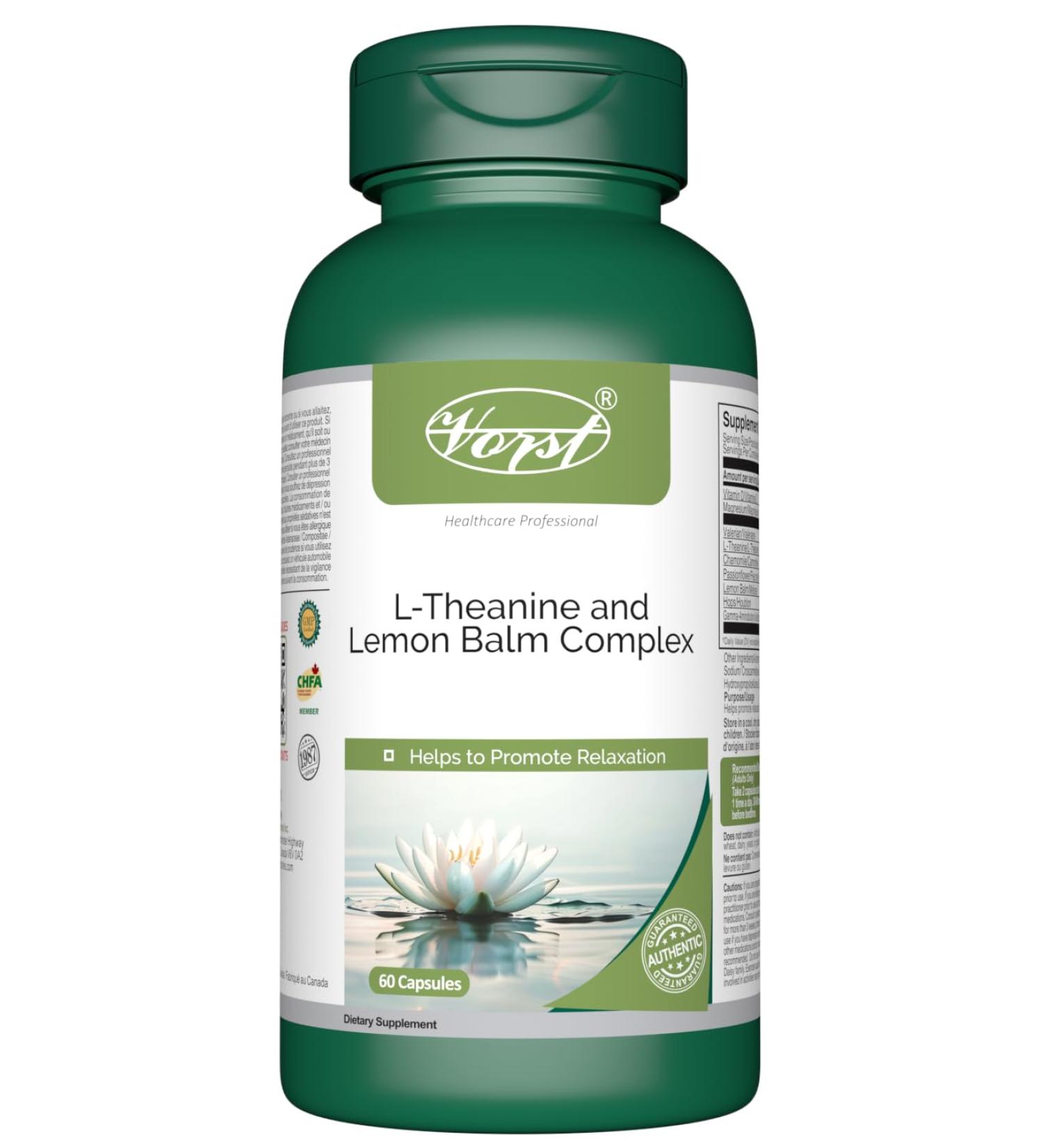 VORST L Theanine and Lemon Balm Complex 60 Capsules | Stress Relief Supplement | Powder Pills | 1 Bottle 60 count (Pack of 1) - Buy Online on SooperMarket.com