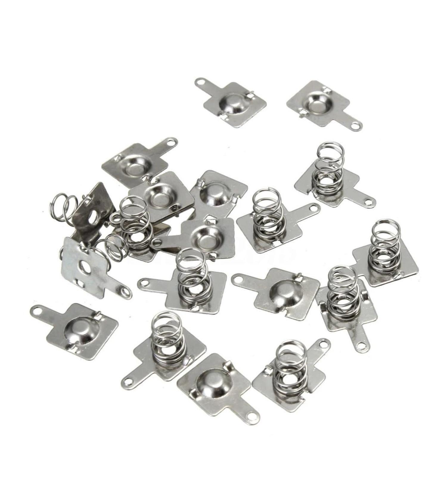 10 Pairs Silver Battery Spring Contact Plates - Replacement for AA AAA Batteries | 14.5x9mm Compression Springs - Buy Online on SooperMarket.com