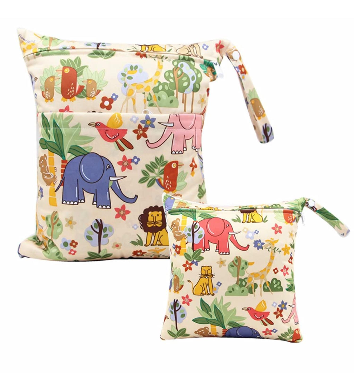 Egurs Wetbag Diaper Bag Set - Large & Medium Zoo-Light Yellow | Ideal for On-the-Go Parents | International Shipping Available - Buy Online on SooperMarket.com