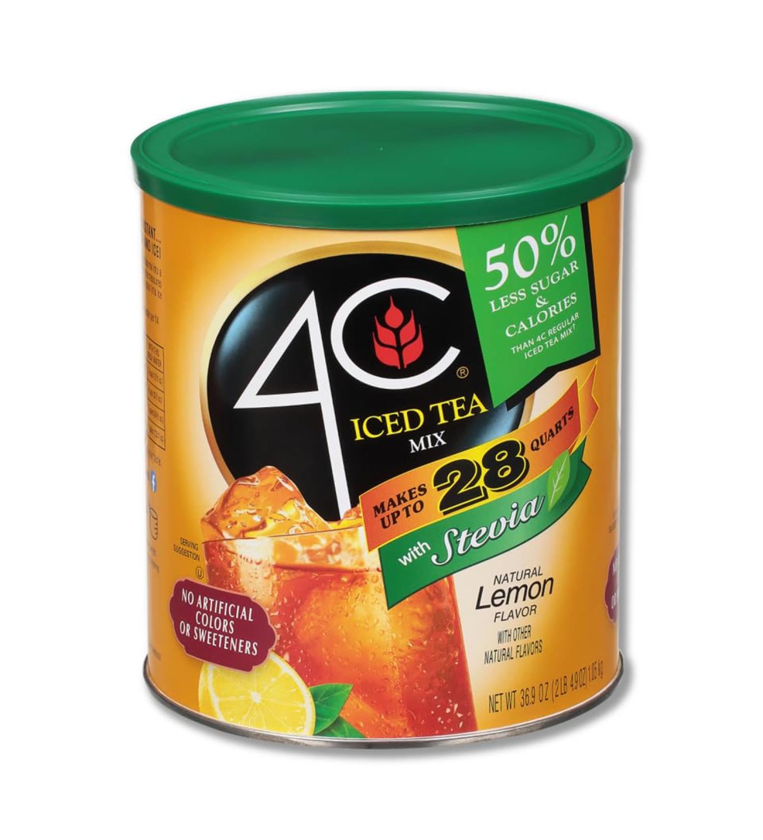 4C Iced Tea Lemon with Stevia 1.05kg - Refreshing and Sugar-Free Beverage - Buy Online on SooperMarket.com