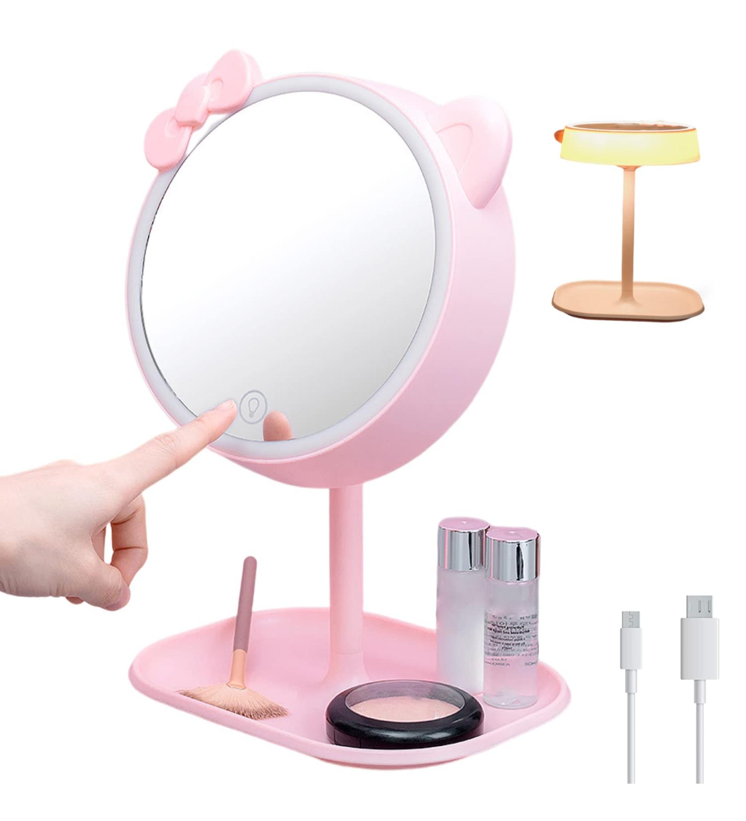 1PC Makeup Mirror with Light Vanity Mirror Rechargeable Touch Sensor LED Cosmetic Mirror for Travel Bedroom. - Buy Online on SooperMarket.com