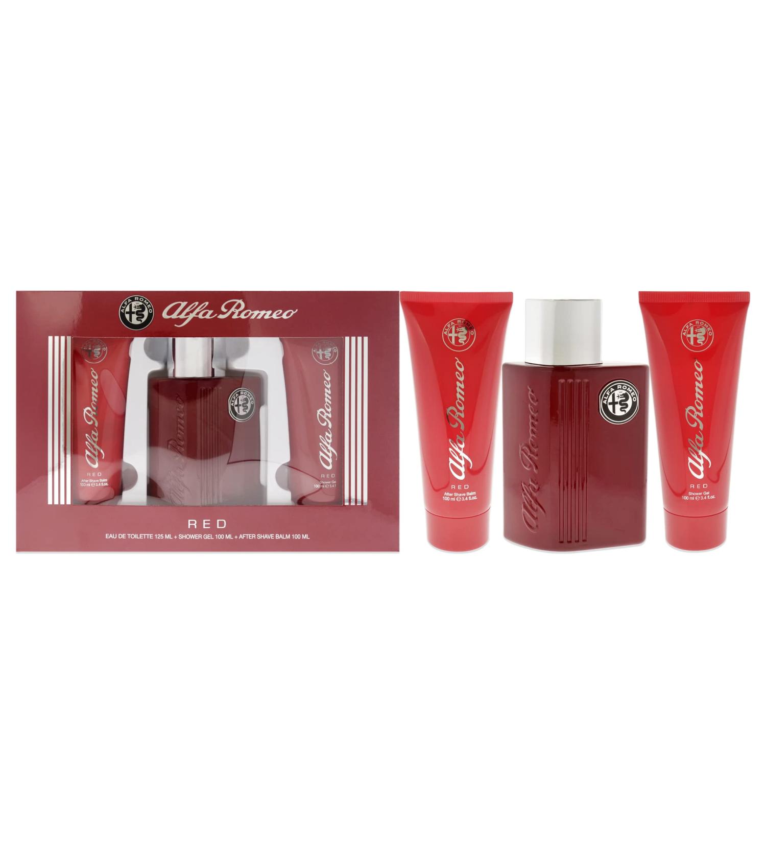 Alfa Romeo Alfa Romeo Red 4.2 oz EDT Spray 3.4oz Shower Gel 3.4oz After Shave Balm Men 3 Pc Gift Set (10034095) - Buy Online on SooperMarket.com