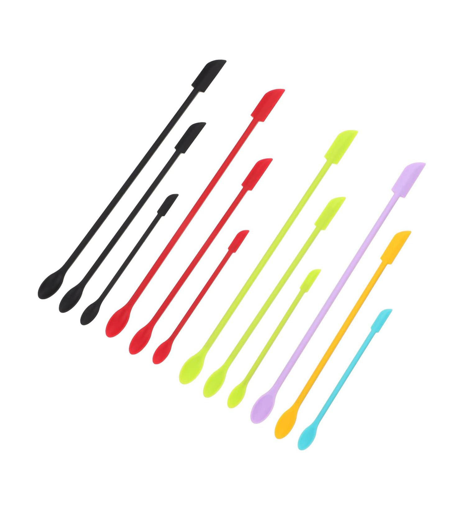 Magiclulu 12-Piece Silicone Scraper Set | Perfect for Cosmetic Bottles Creams Jars & Desserts - Eco-Friendly and Efficient Mixing Tools - Buy Online on SooperMarket.com