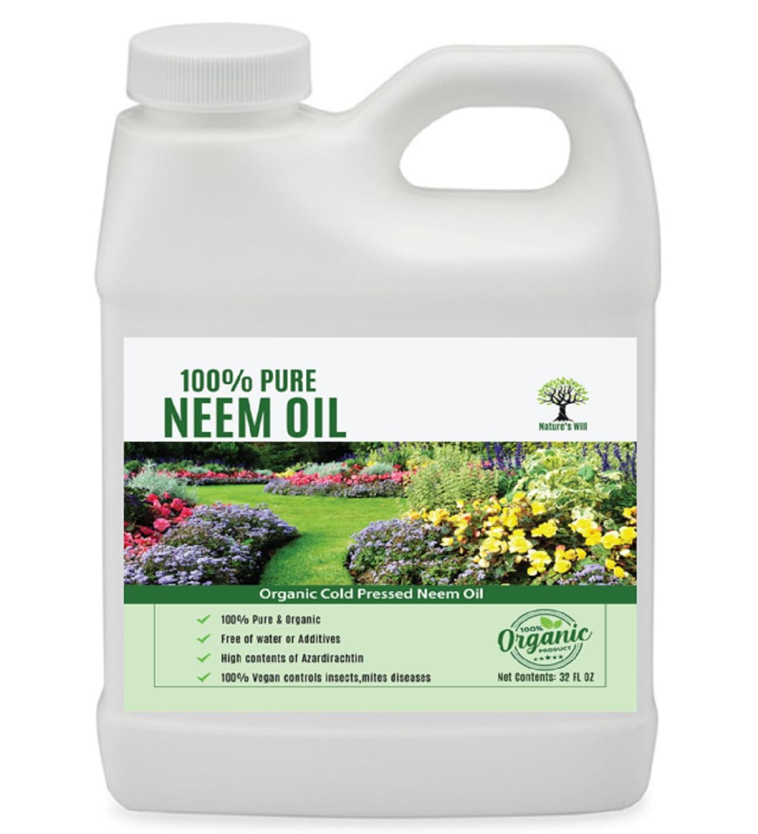Nature's Will Pure Organic Neem Oil for Indoor and Outdoor Plants and Vegetable - 32 Fl Oz. - Buy Online on SooperMarket.com
