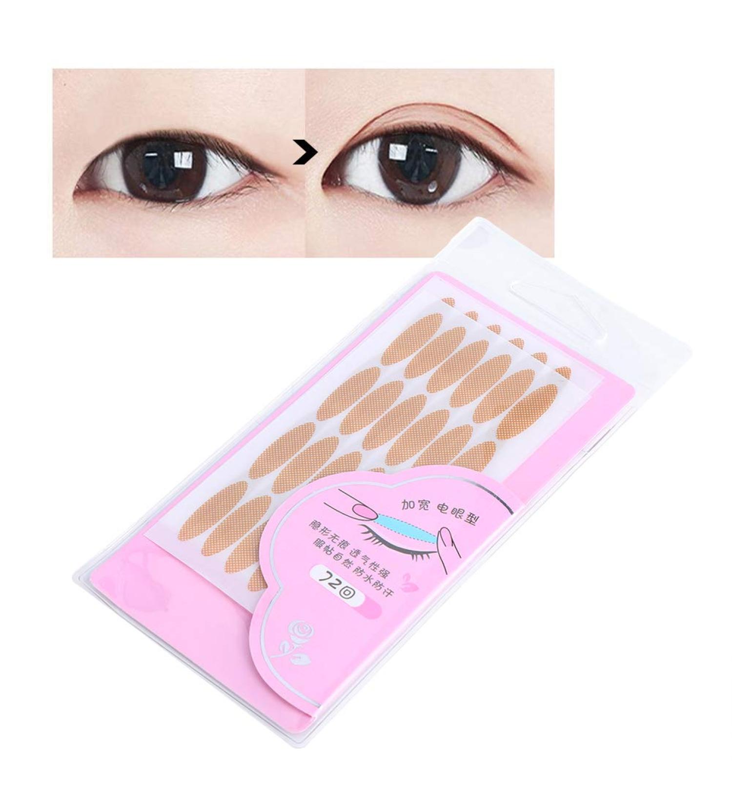 Eyelid Tape For Hooded Eyes Lifter 72 Pairs Invisible Double Eyelid Tape Adhesive Makeup Sets Double Eyelid Tape Double Sided Eyelid Sticker Makeup Tool (Half Round Shape) - Buy Online on SooperMarket.com
