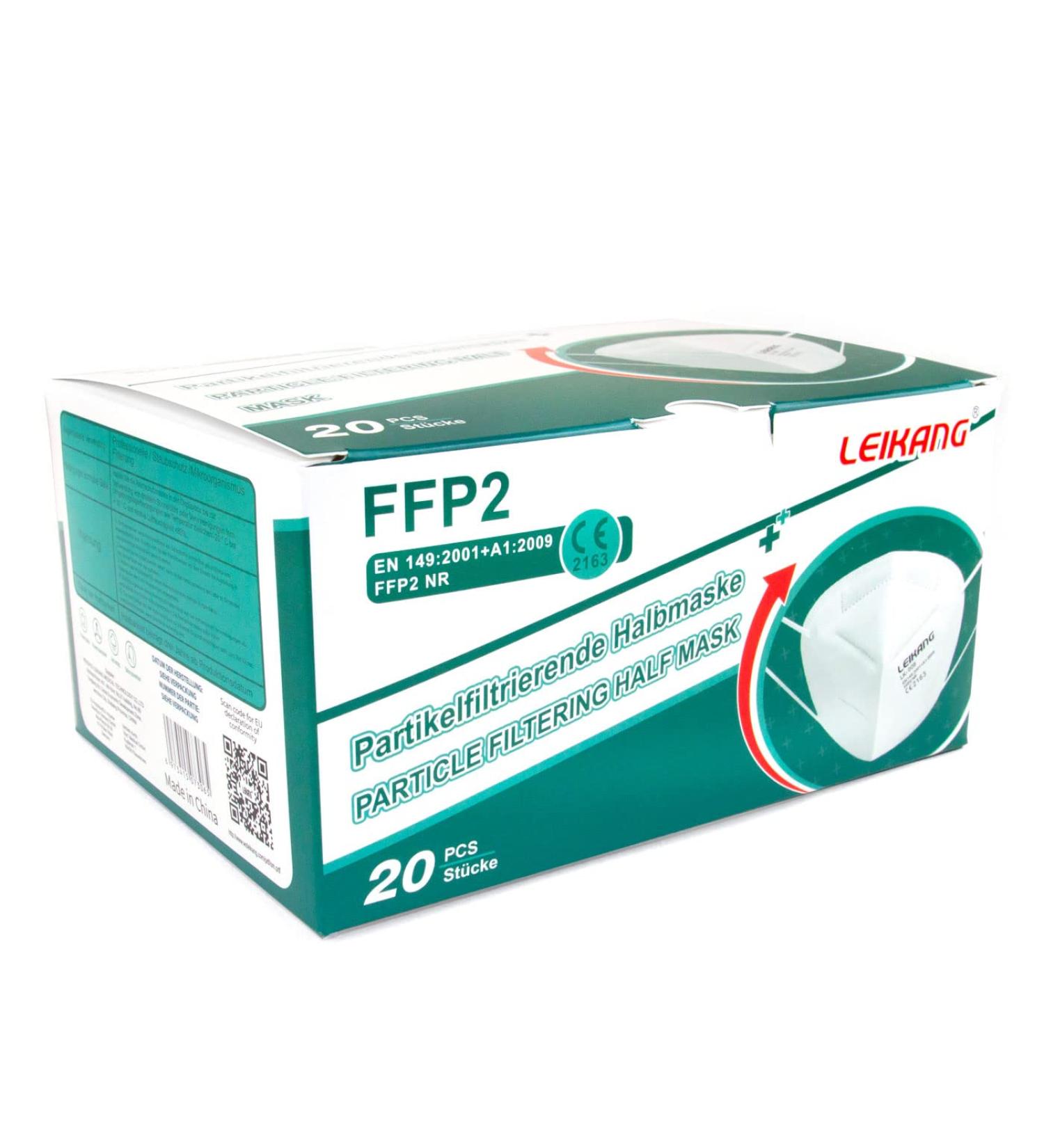 Buy Leikang FFP2 Respirator Mask - White FACE MASK LK-008 (20 Pack) - International Shipping Available - Buy Online on SooperMarket.com