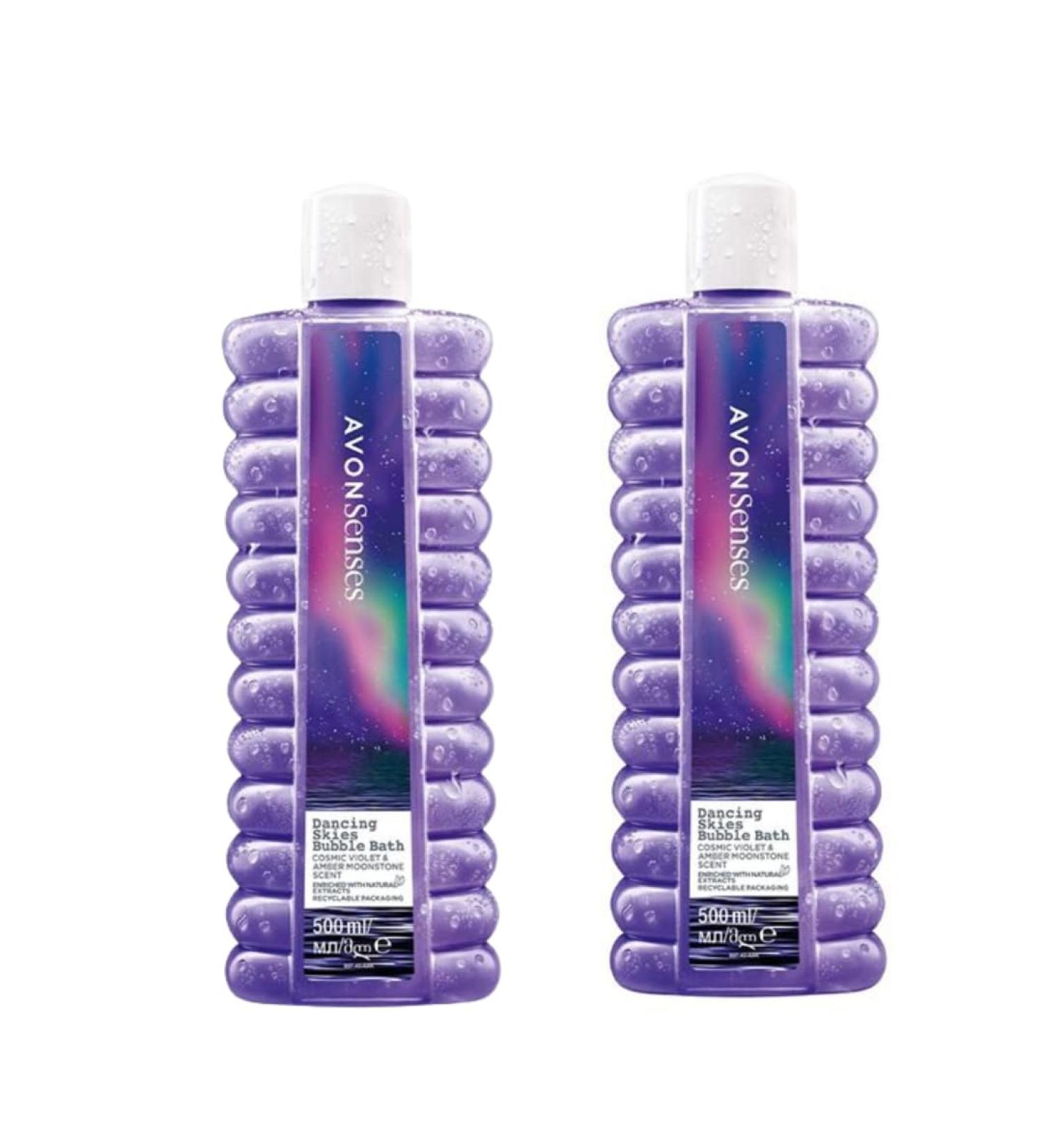Dancing in Skies Bubble Bath Set - 2 Bottles x 500ml Mean's Double The Bliss of Luxury. Each"Infused with The Scent of Cosmic Violet and Amber Moonstone - Buy Online on SooperMarket.com