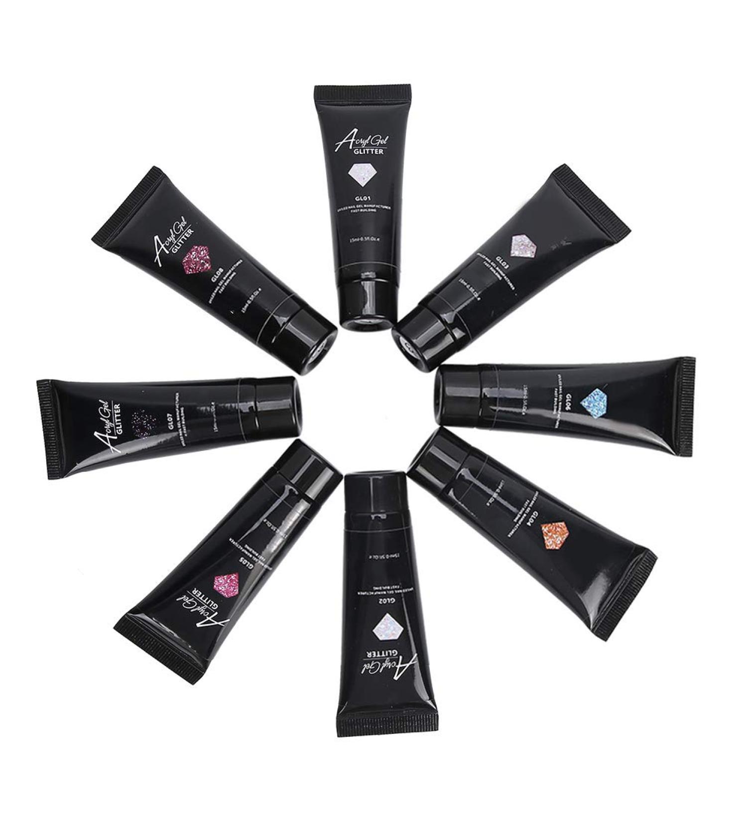 8pcs Nail Extension Gel Kit - Fast Building Gel & Sequins for Perfect Manicure | International Shipping - Buy Online on SooperMarket.com