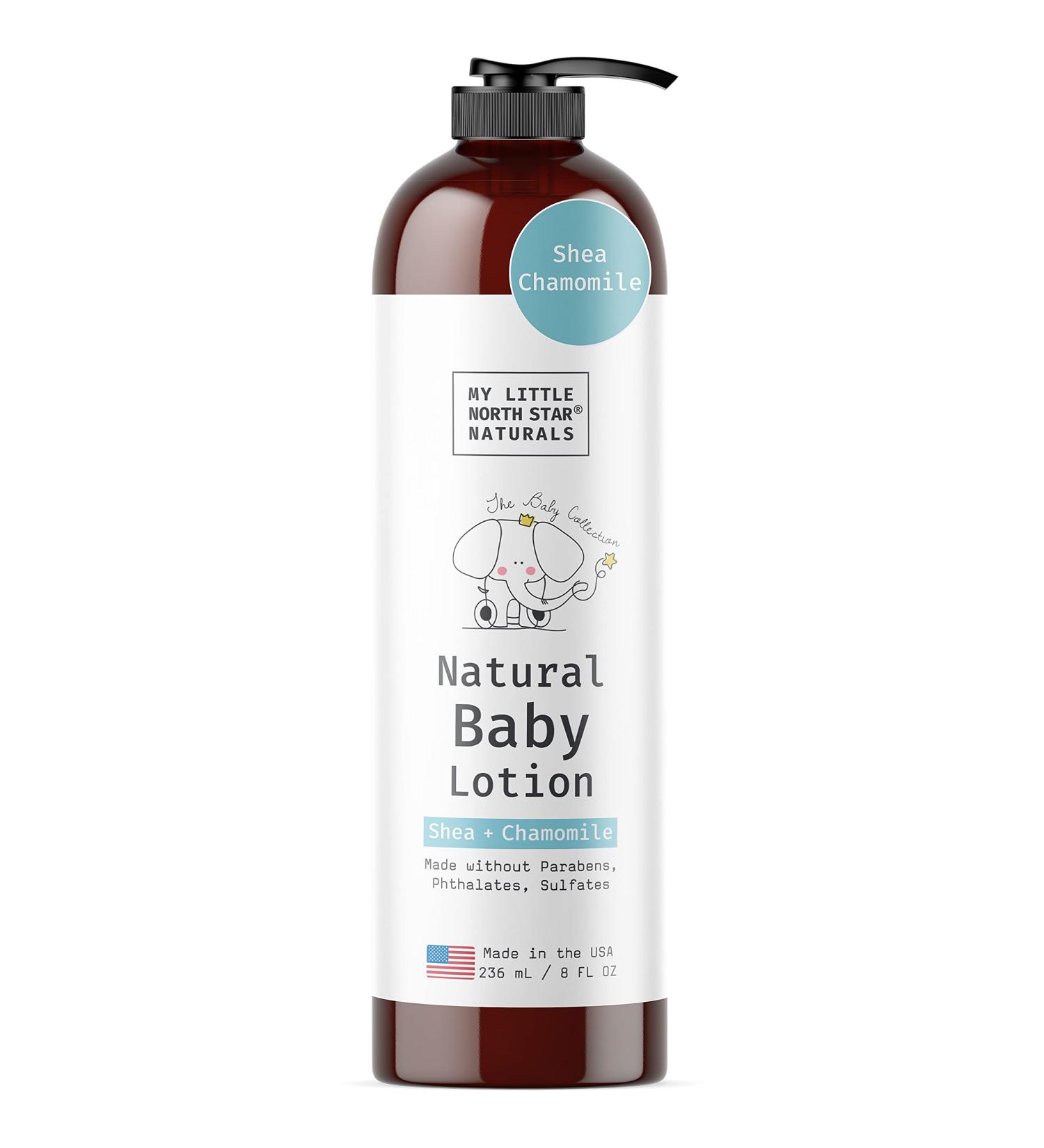 Organic Baby Lotion with Chamomile & Vitamin E - Hypoallergenic Daily Moisture for Sensitive Skin - Sulfate-Free - 8oz Made in USA - Buy Online on SooperMarket.com