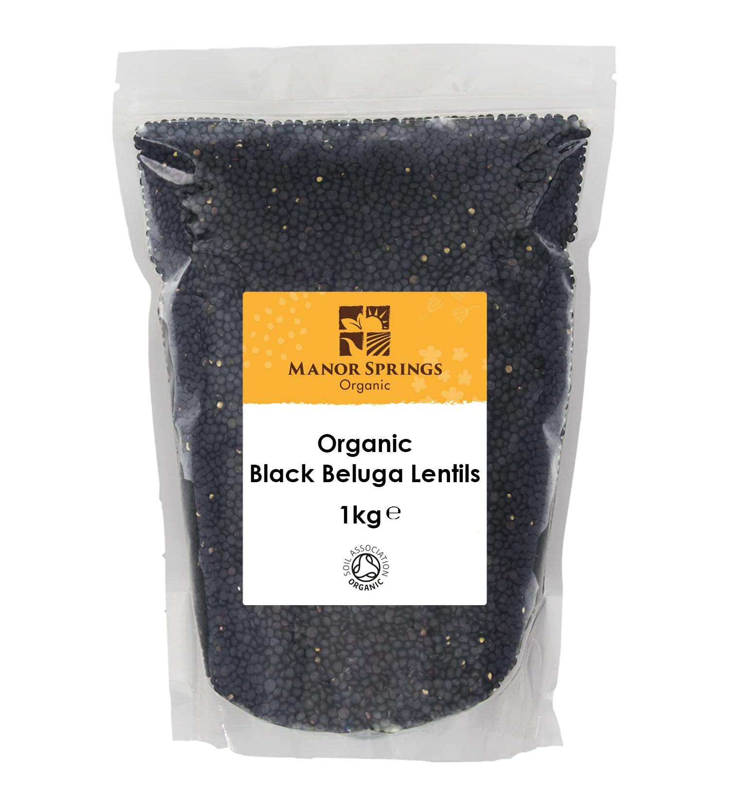 Manor Springs Organic Black Beluga Lentils 1kg - Premium Quality, Organic and Nutritious - Buy Online on SooperMarket.com