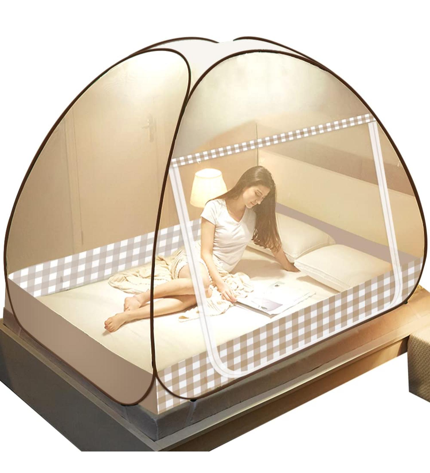 Pop Up Mosquito Net for Full to King Size Bed - Foldable, Portable, Large 72 x 78 x 59 inch - Ideal for Baby and Adults - Buy Online on SooperMarket.com